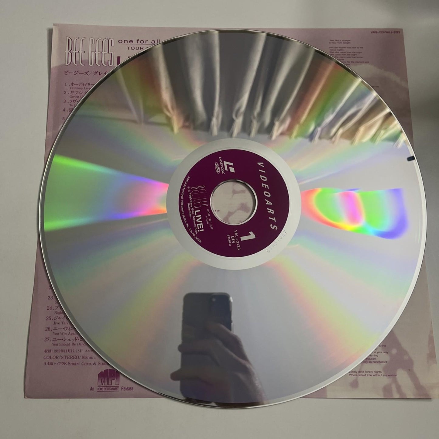 Bee Gees – One For All Tour Live! (Laserdisc LD, 1990) Japan NTSC VALJ-3123