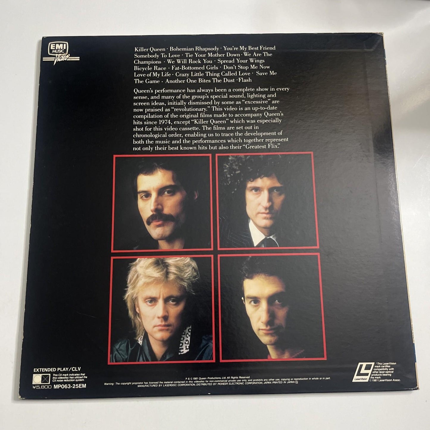 Queen – Greatest Flix (Laserdisc LD, 1982) Japan MP063-25EM