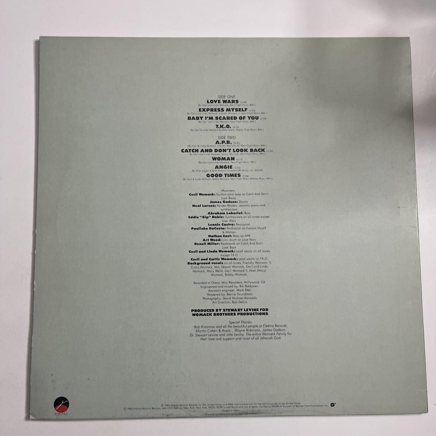 Womack & Womack – Love Wars (Vinyl LP, 1983) Japan P-11446