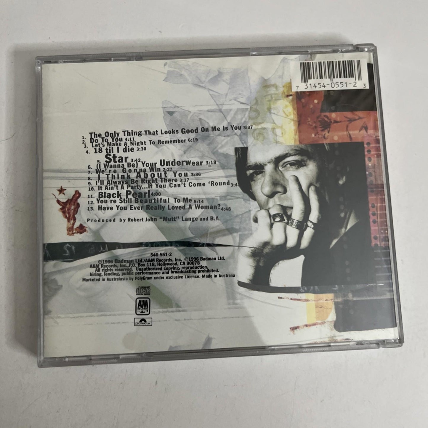 Bryan Adams – 18 Til I Die (CD, 1996) Australasia 540 551-2