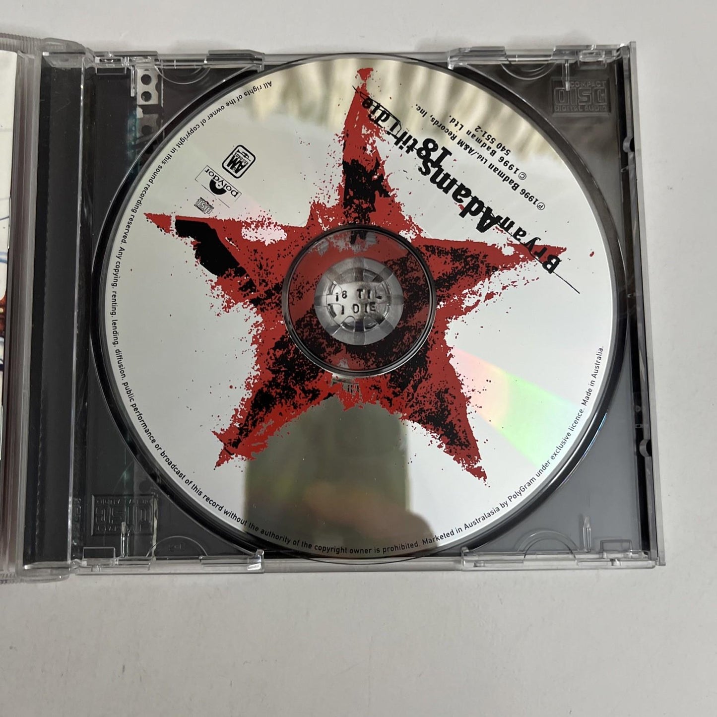 Bryan Adams – 18 Til I Die (CD, 1996) Australasia 540 551-2