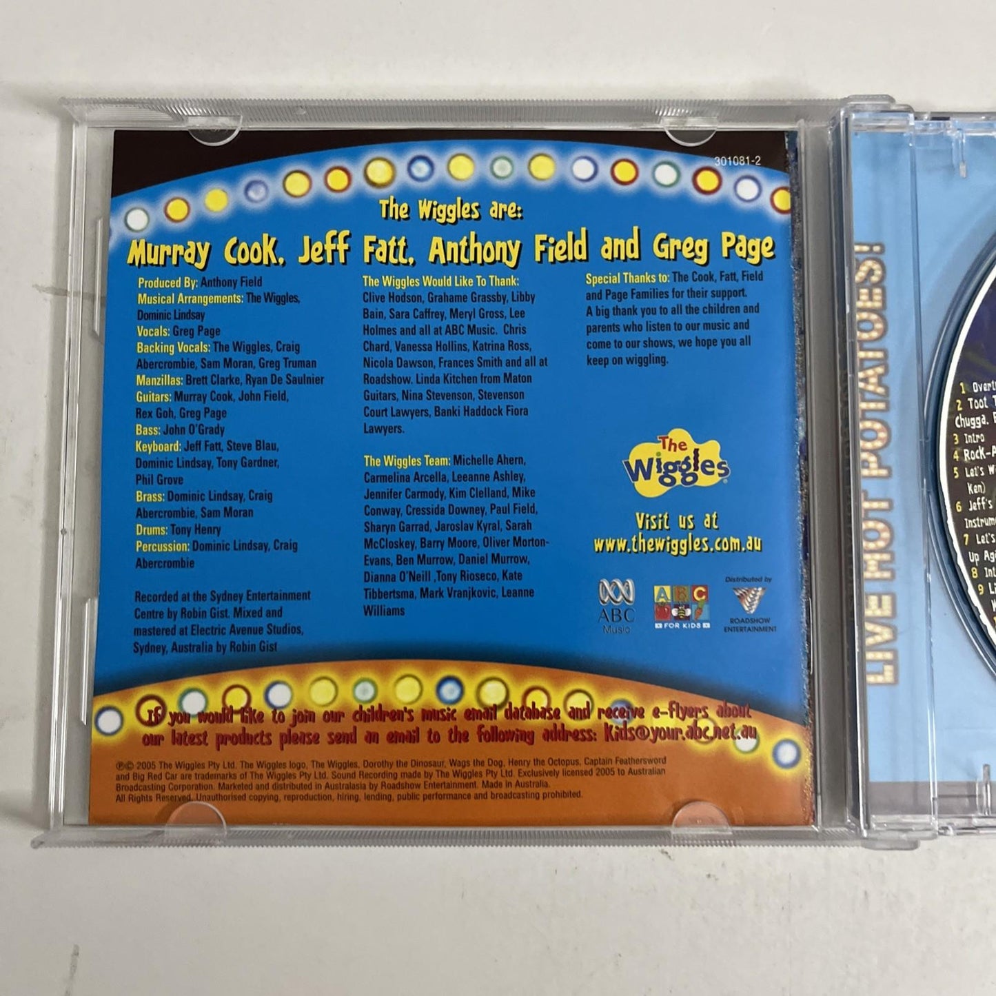 The Wiggles – Live Hot Potatoes! (CD, 2005) Australia 301081-2