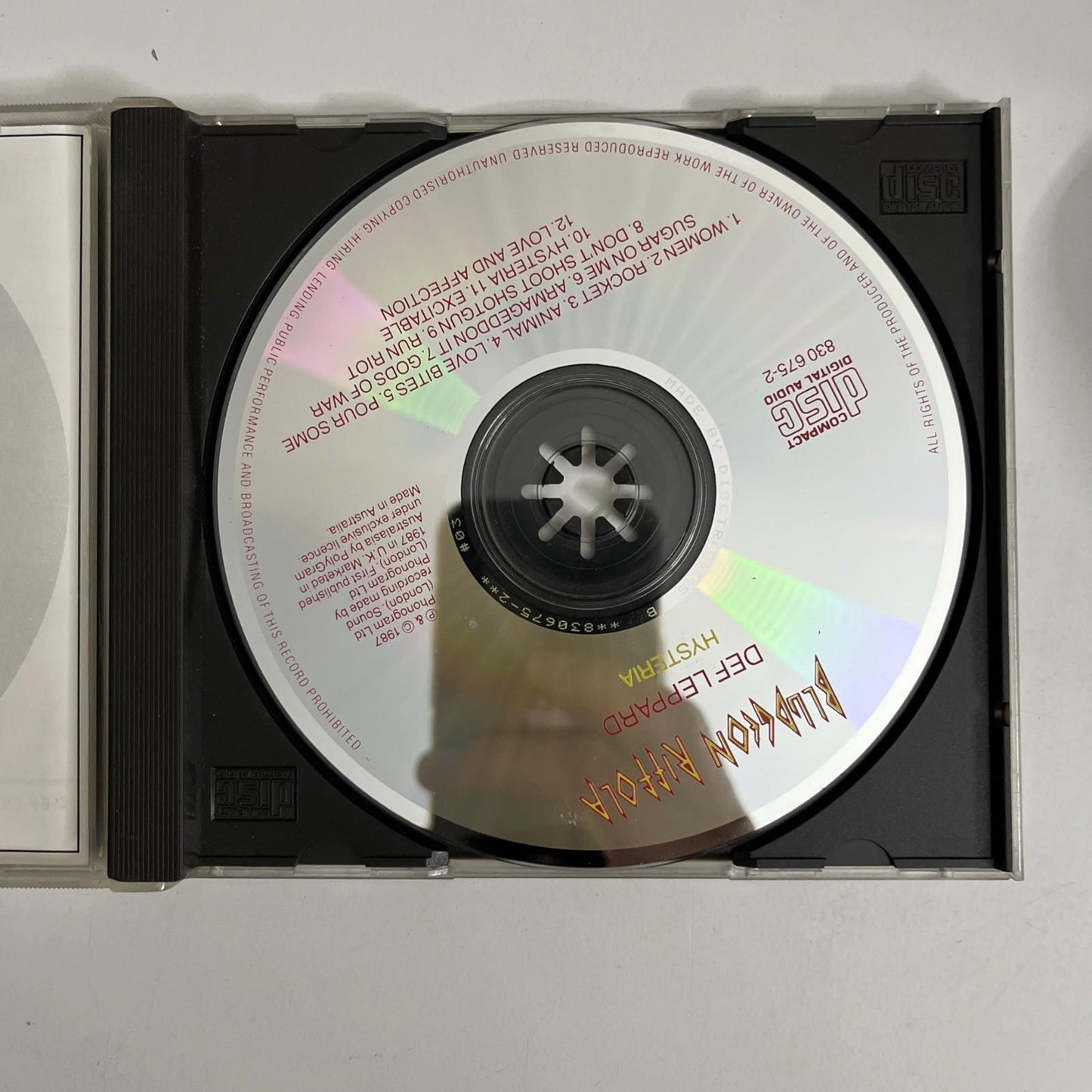 Def Leppard – Hysteria (CD, 1987) Australasia 830 675-2