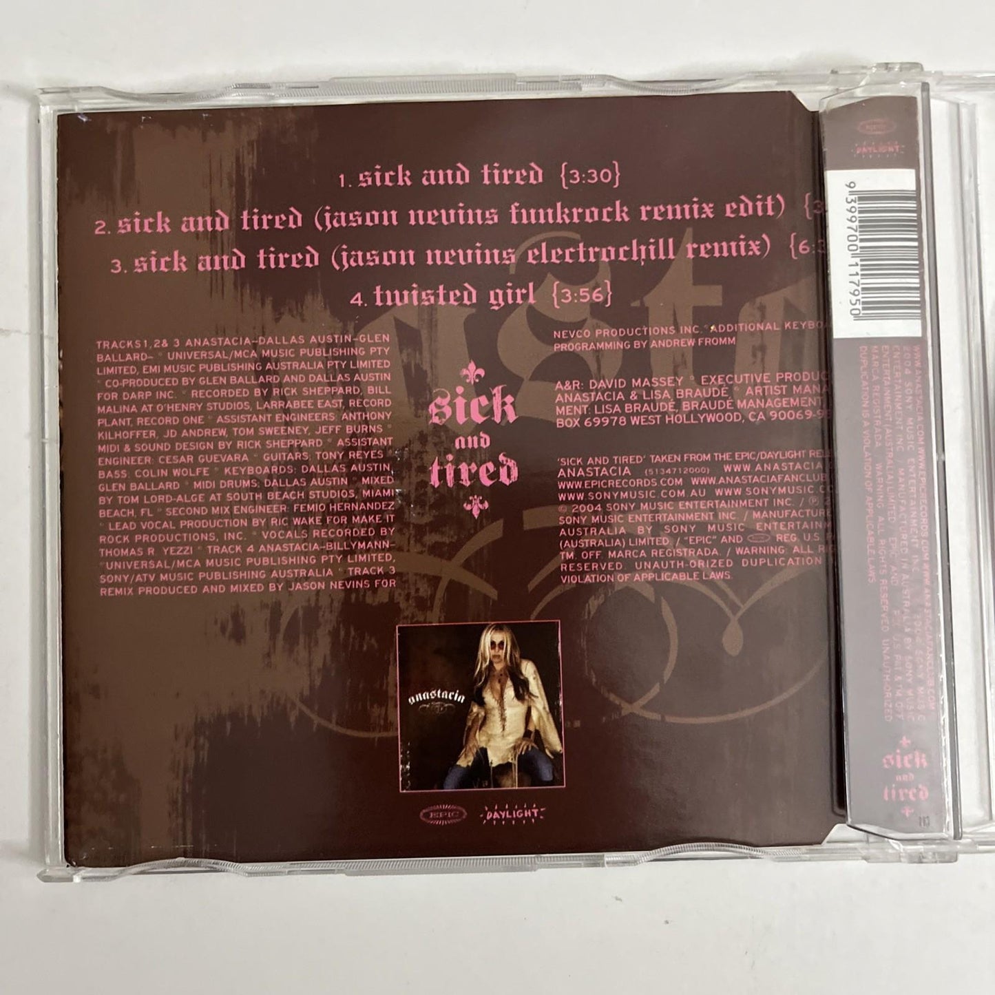 Anastacia – Sick And Tired (CD, 2004) Australia 675036.2