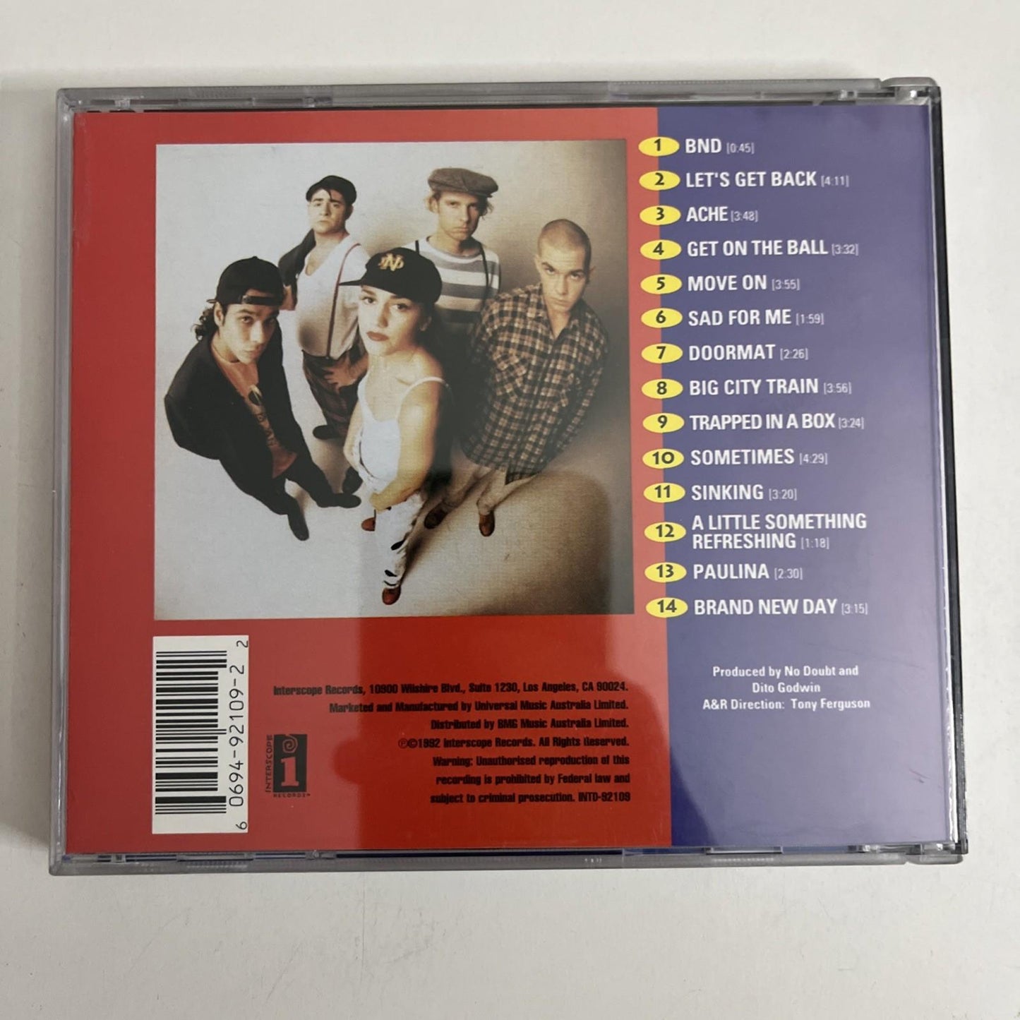 No Doubt – No Doubt (CD, 1992) Australia INTD-92109