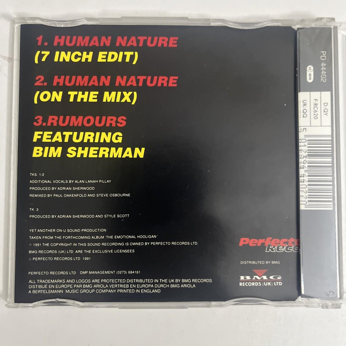 Gary Clail & On-U Sound System – Human Nature (CD, 1991) UK & Europe PD 44402