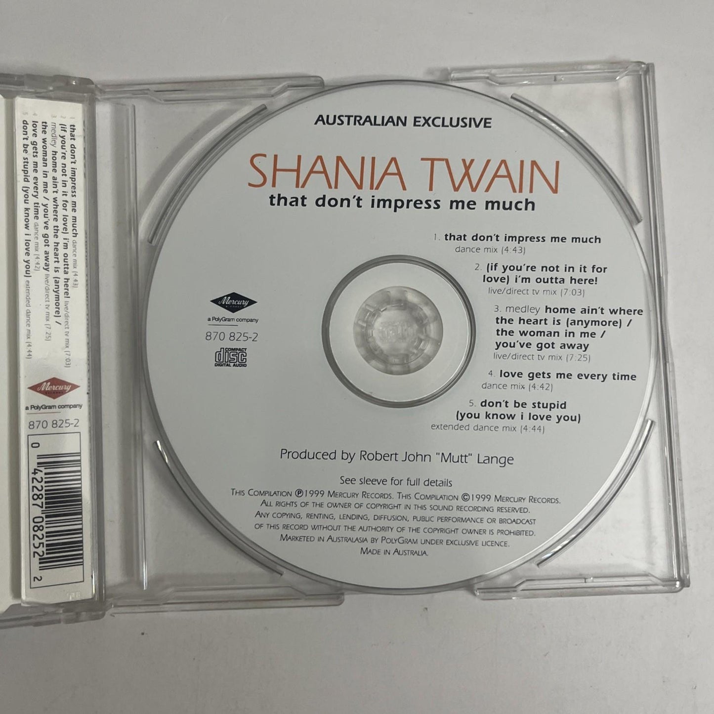 Shania Twain – That Don't Impress Me Much (CD, 1999) Australasia 870 825-2