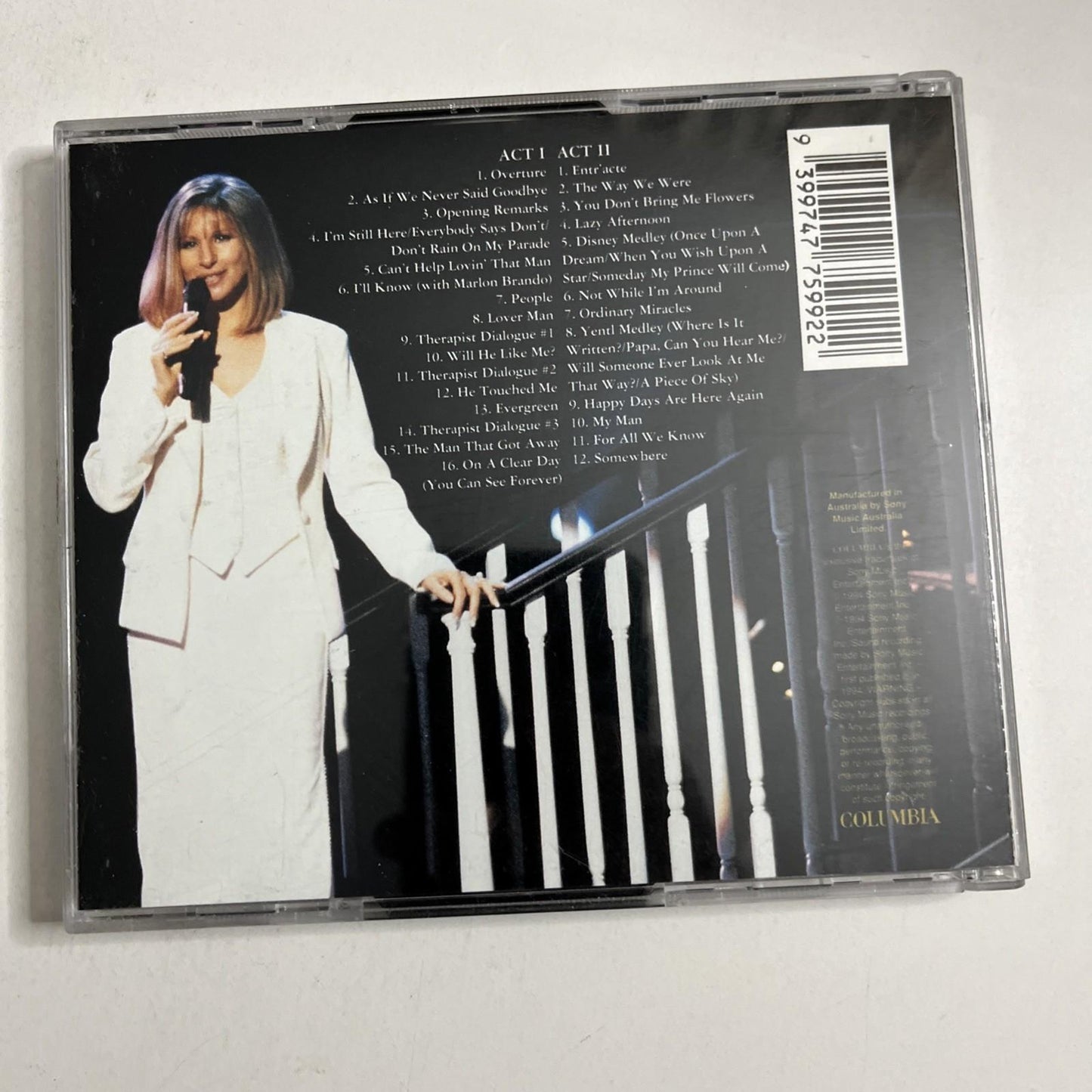 Barbra Streisand – The Concert (Live At Madison Square Garden) (CD, 1994) 2-Disc