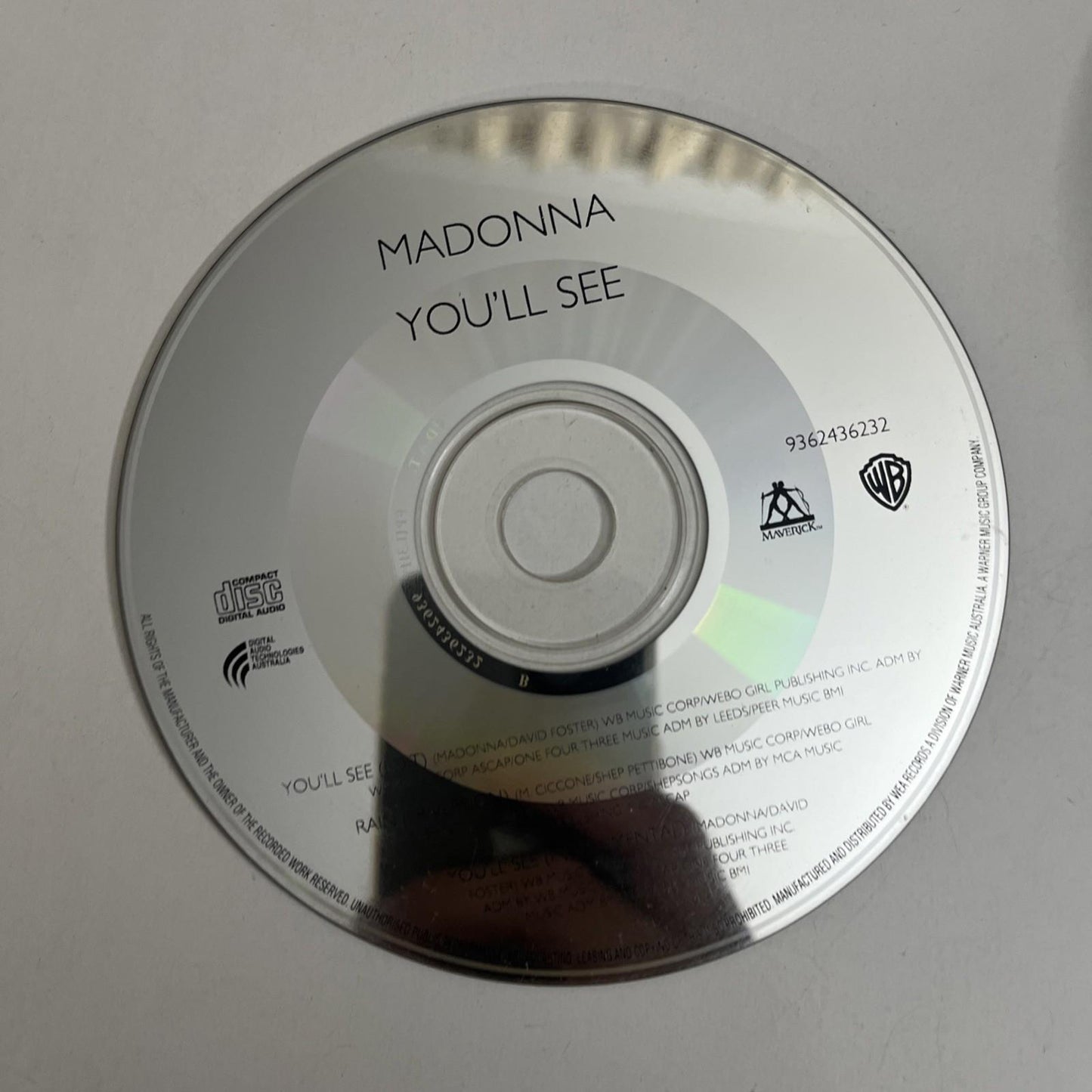 Madonna – You'll See (CD, 1995) Australia 9362436232