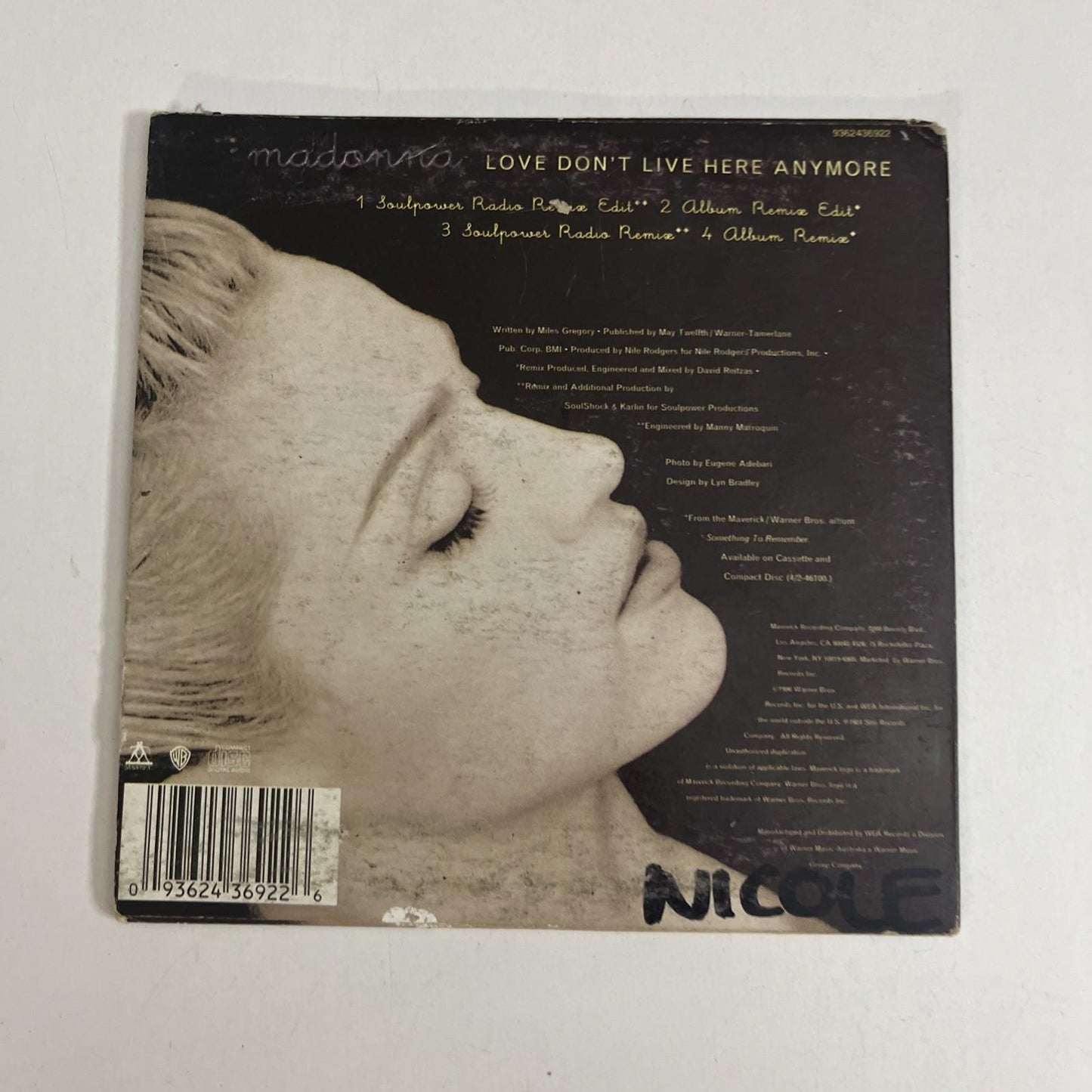 Madonna – Love Don't Live Here Anymore (CD, 1996) Australia 9362436922