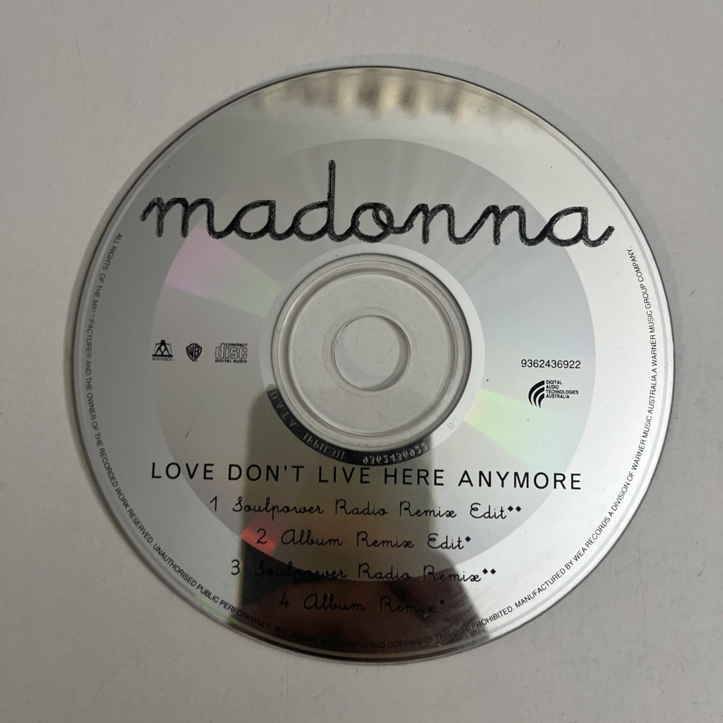 Madonna – Love Don't Live Here Anymore (CD, 1996) Australia 9362436922