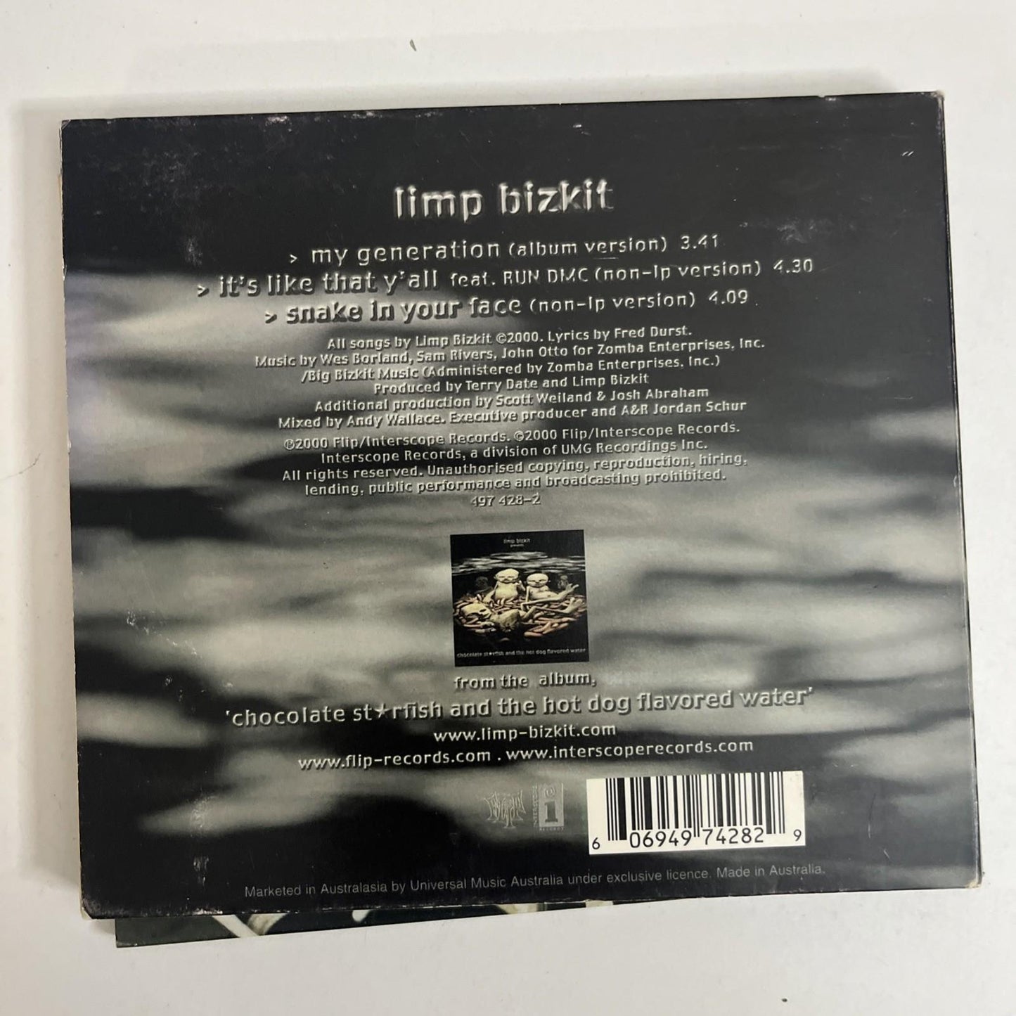 Limp Bizkit – My Generation (CD, 2000) Australasia Digipak 497 428-2