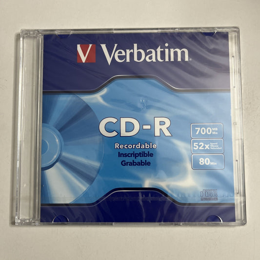 Verbatim CD-R 700MB 80min Blank Media NEW Sealed