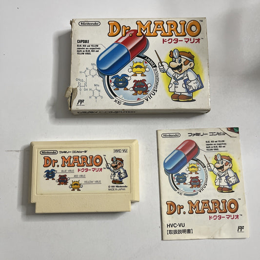 Dr Mario 1990 Nintendo Famicom NES NTSC-J Japanese Puzzle Game Complete
