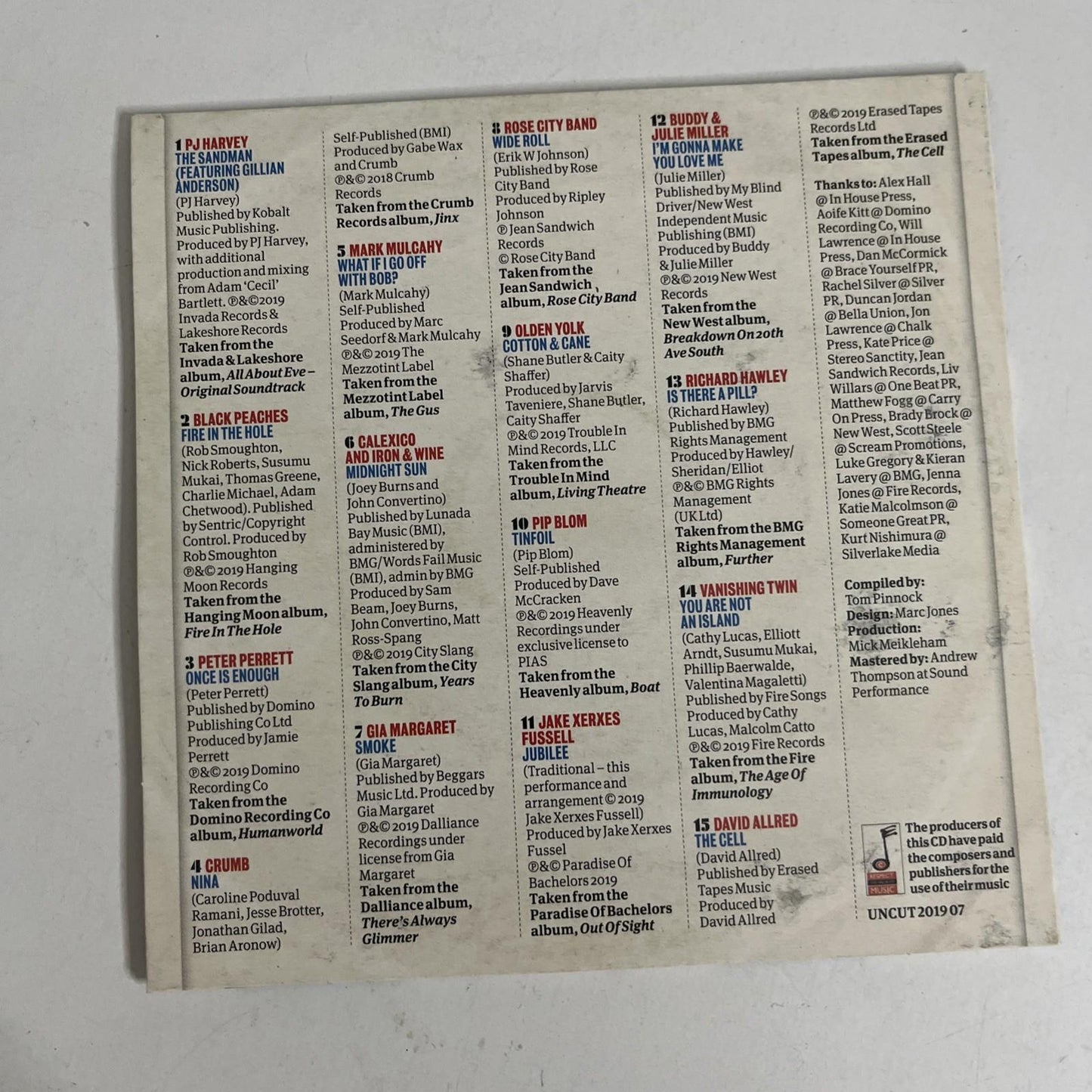 Various – Uncut Tighten Up! (15 Tracks Of The Best New Music) (CD, 2019)