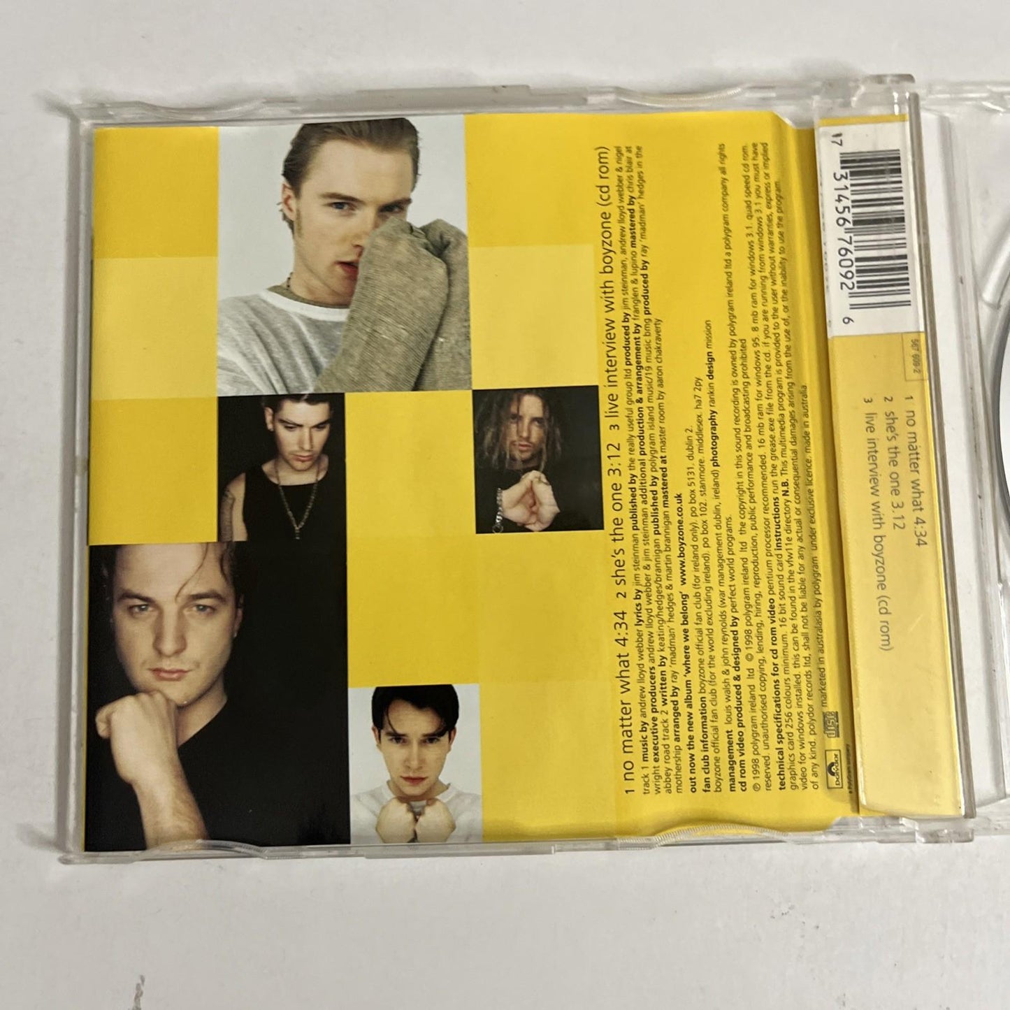 Boyzone – No Matter What (CD, Enhanced,1998) Australia 567 609-2