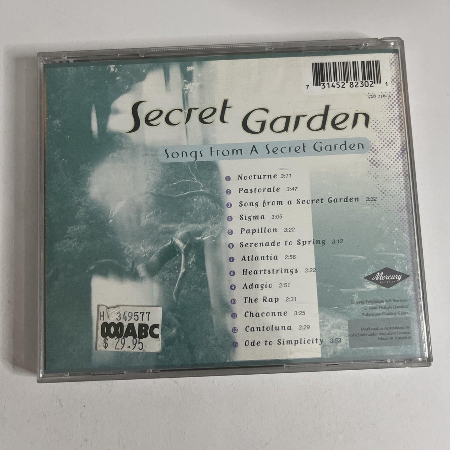Secret Garden – Songs From A Secret Garden (CD, 1996) Australasia 528 230-2