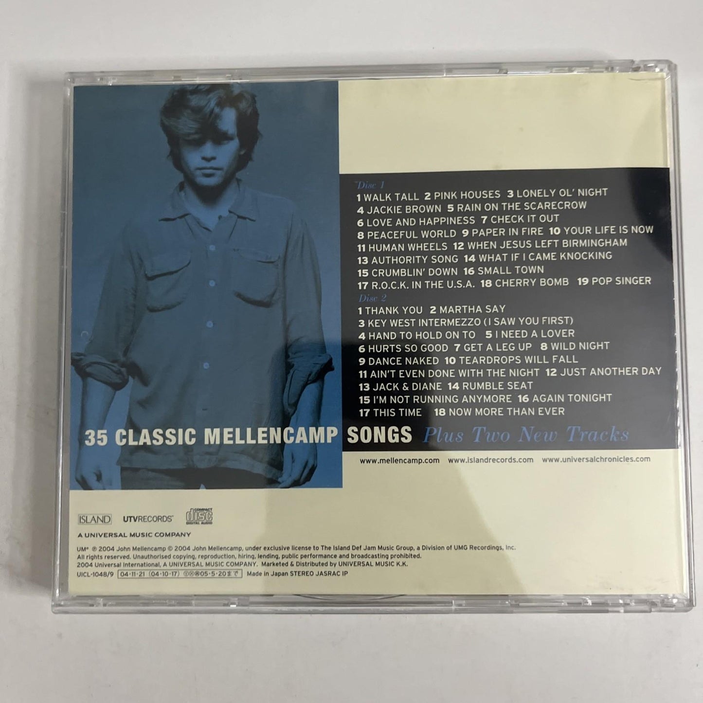 John Cougar Mellencamp – Words & Music:  Greatest Hits (CD, 2004) Japan Obi
