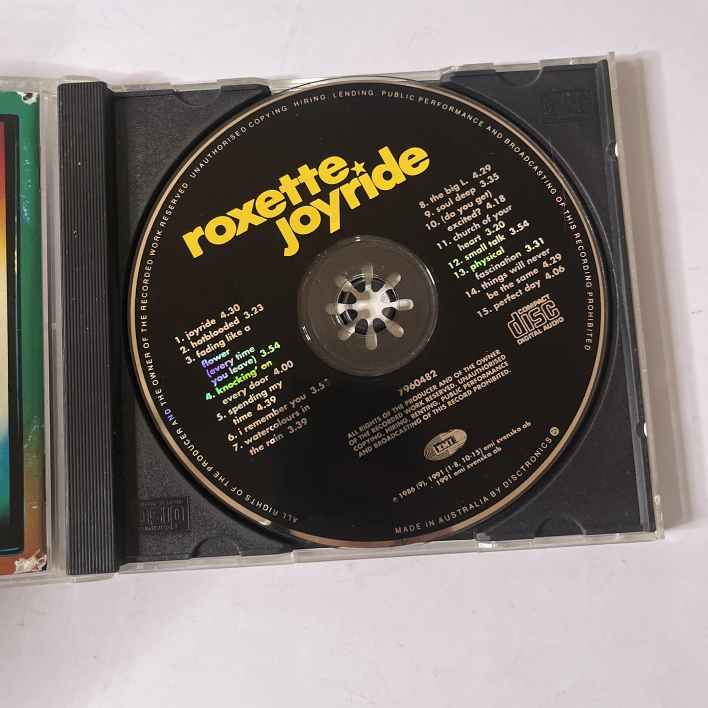 Roxette – Joyride (CD, 1991) Australia 796048-2