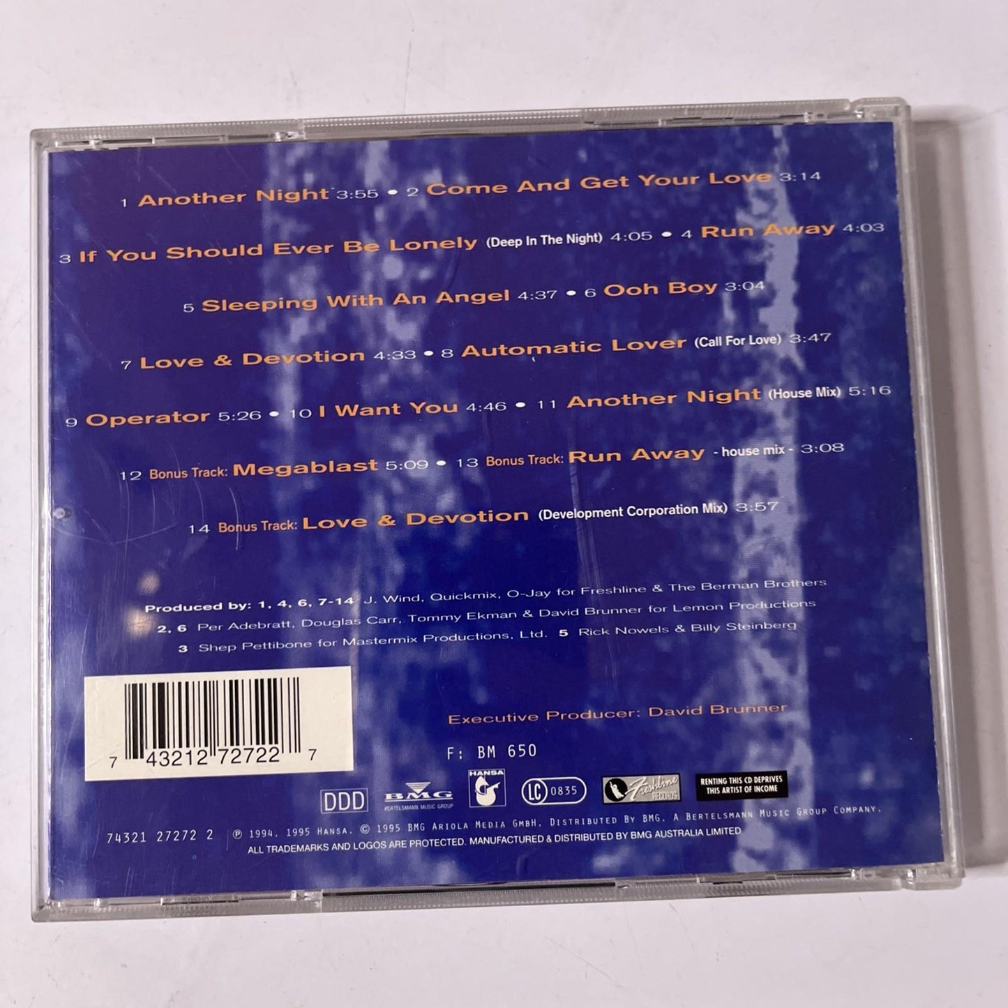 Real McCoy – Another Night (U.S. Album) (CD, 1995) Australasia 74321 27272 2