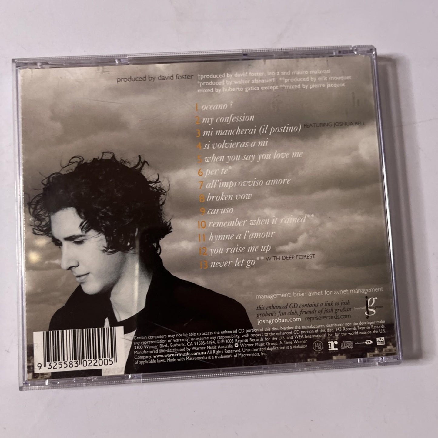 Josh Groban – Closer (CD, 2003) Australia 9362484502