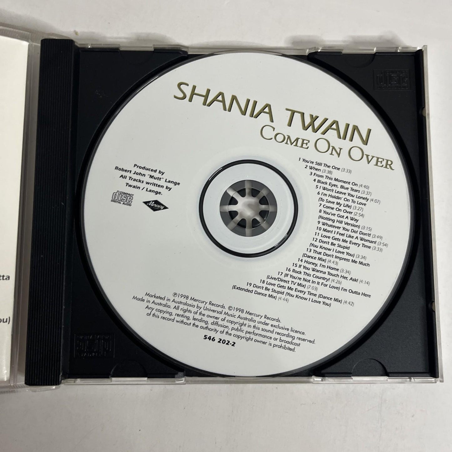 Shania Twain – Come On Over (CD) Australia 546 202-2