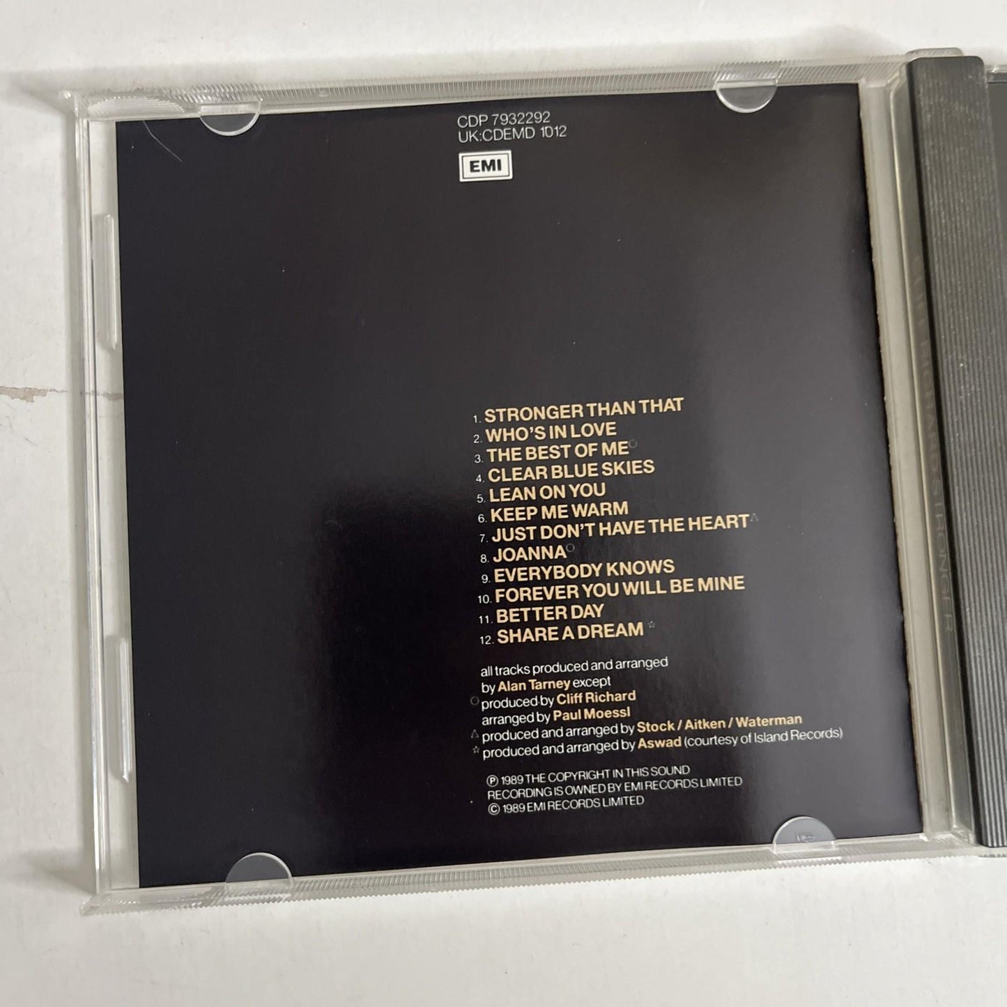 Cliff Richard – Stronger (CD, 1989) Europe CDP 7932292