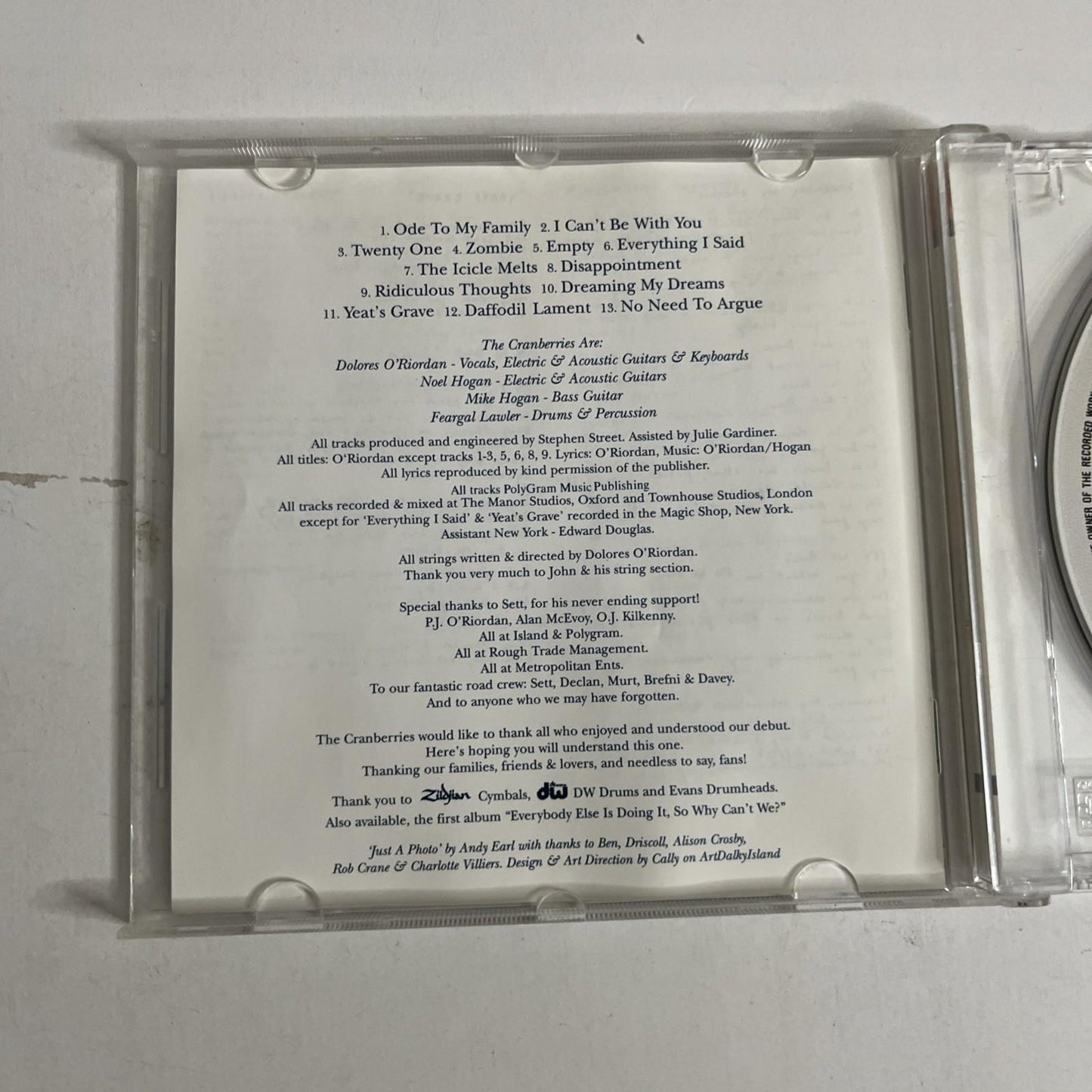 The Cranberries – No Need To Argue (CD, 1994) Australasia 524050-2