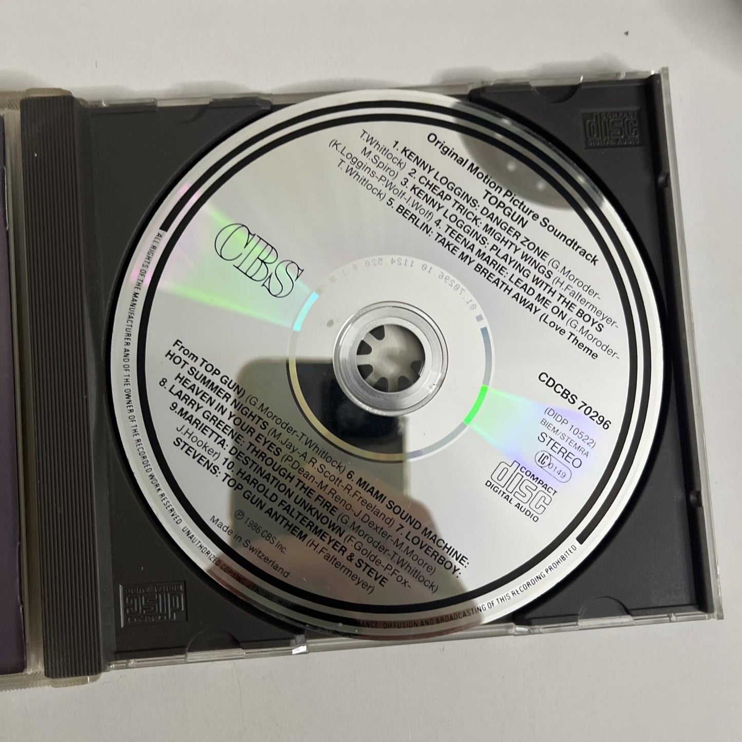 Top Gun - Original Motion Picture Soundtrack (CD, 1986) CDCBS 70296