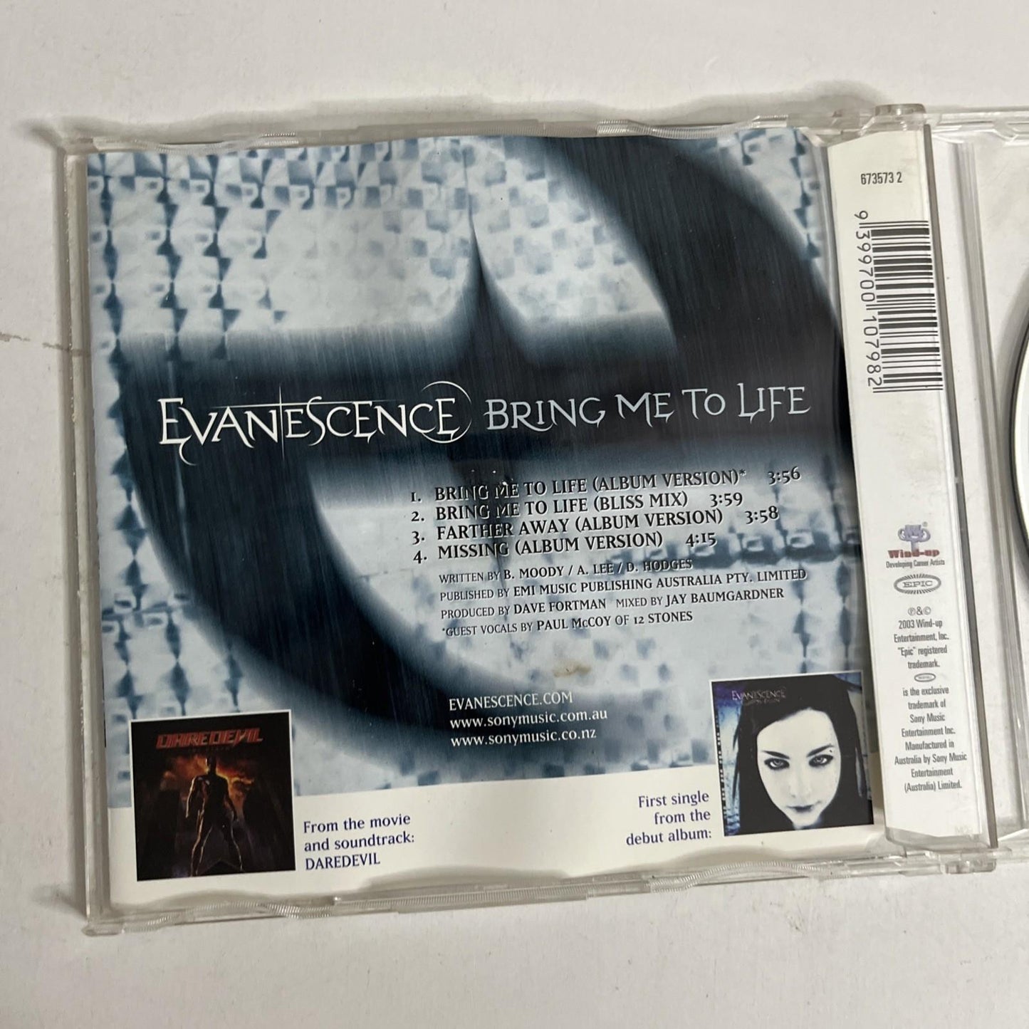 Evanescence – Bring Me To Life (CD, 2003) Australia & New Zealand 673573 2