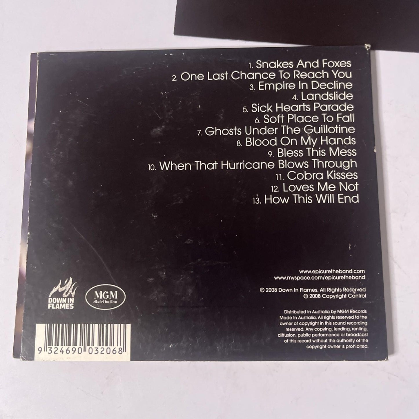 Epicure – Postcards From A Ghost (CD, 2008) Australia Digipak EPI 007