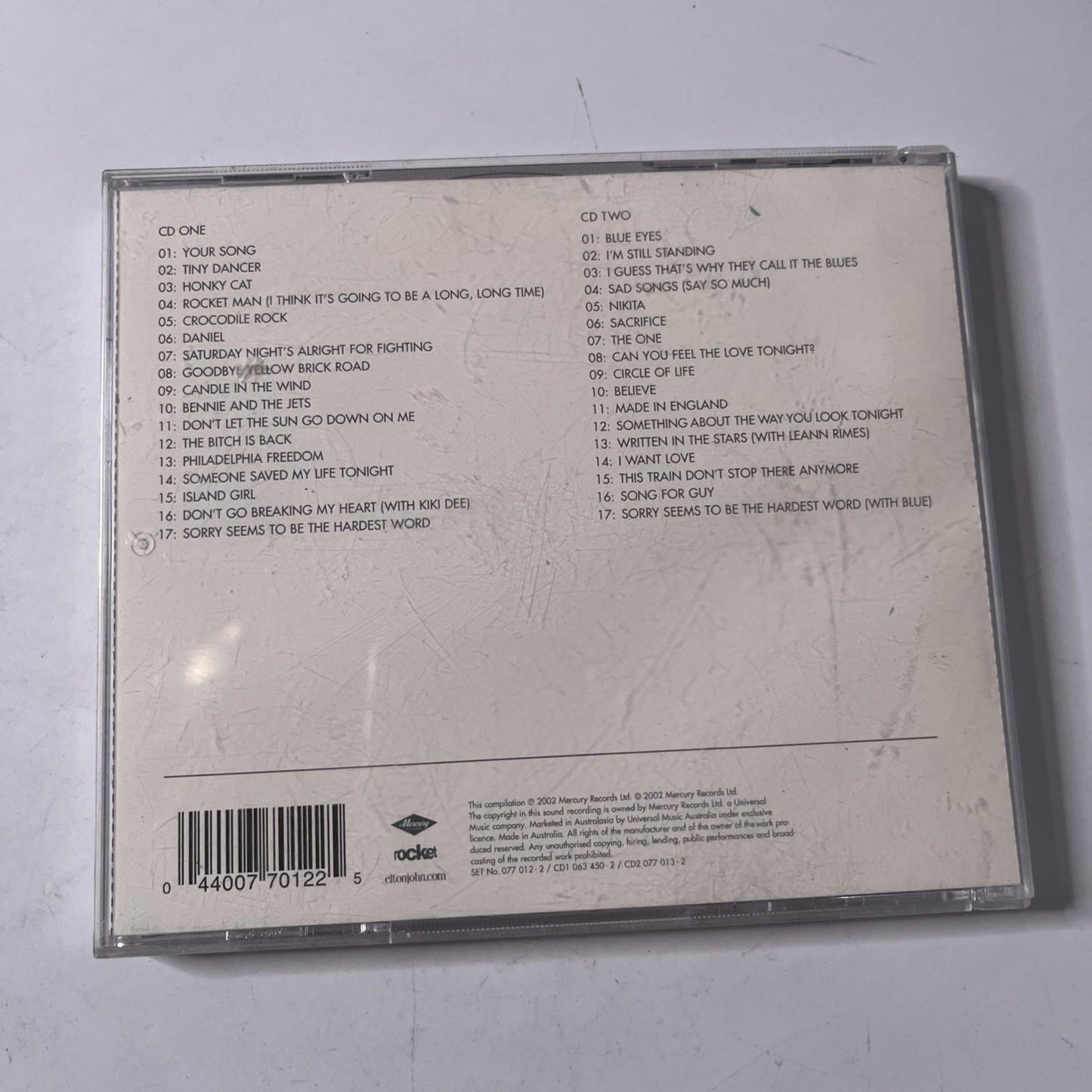 Elton John – Greatest Hits 1970-2002 (CD, 2003) Australasia 2-Discs 077 012-2