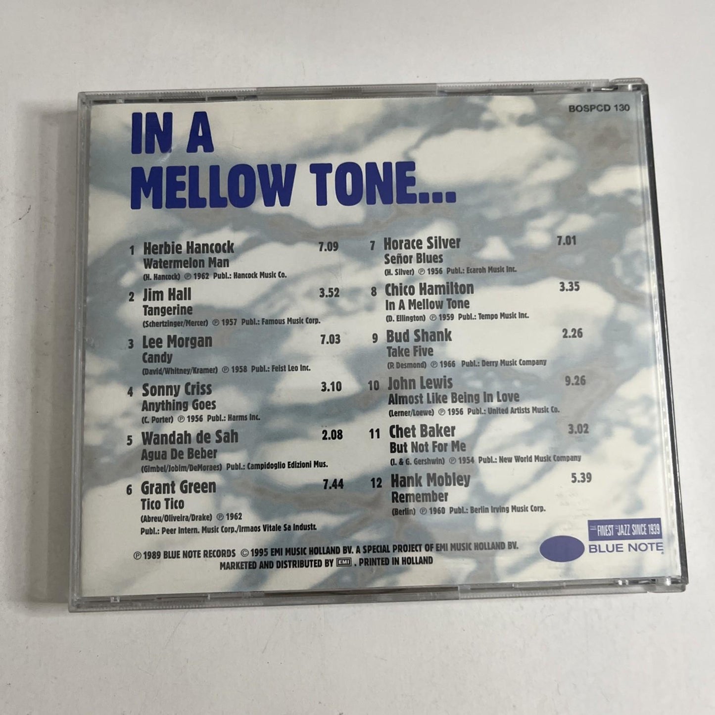 Various – In A Mellow Tone... (CD, 1995) Europe BOSPCD 130