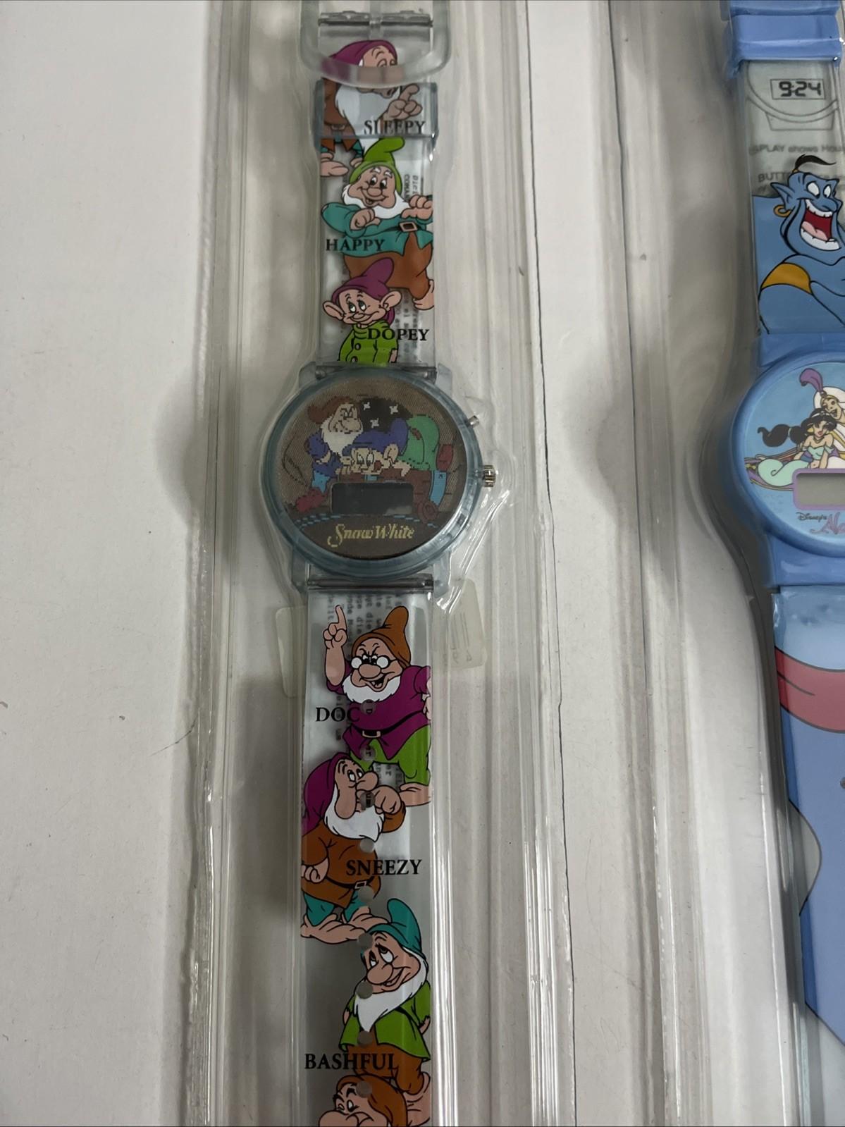 3x Disney Buzz Lightyear / Aladdin/  Snow White Kids Digital Wrist Watches  NEW