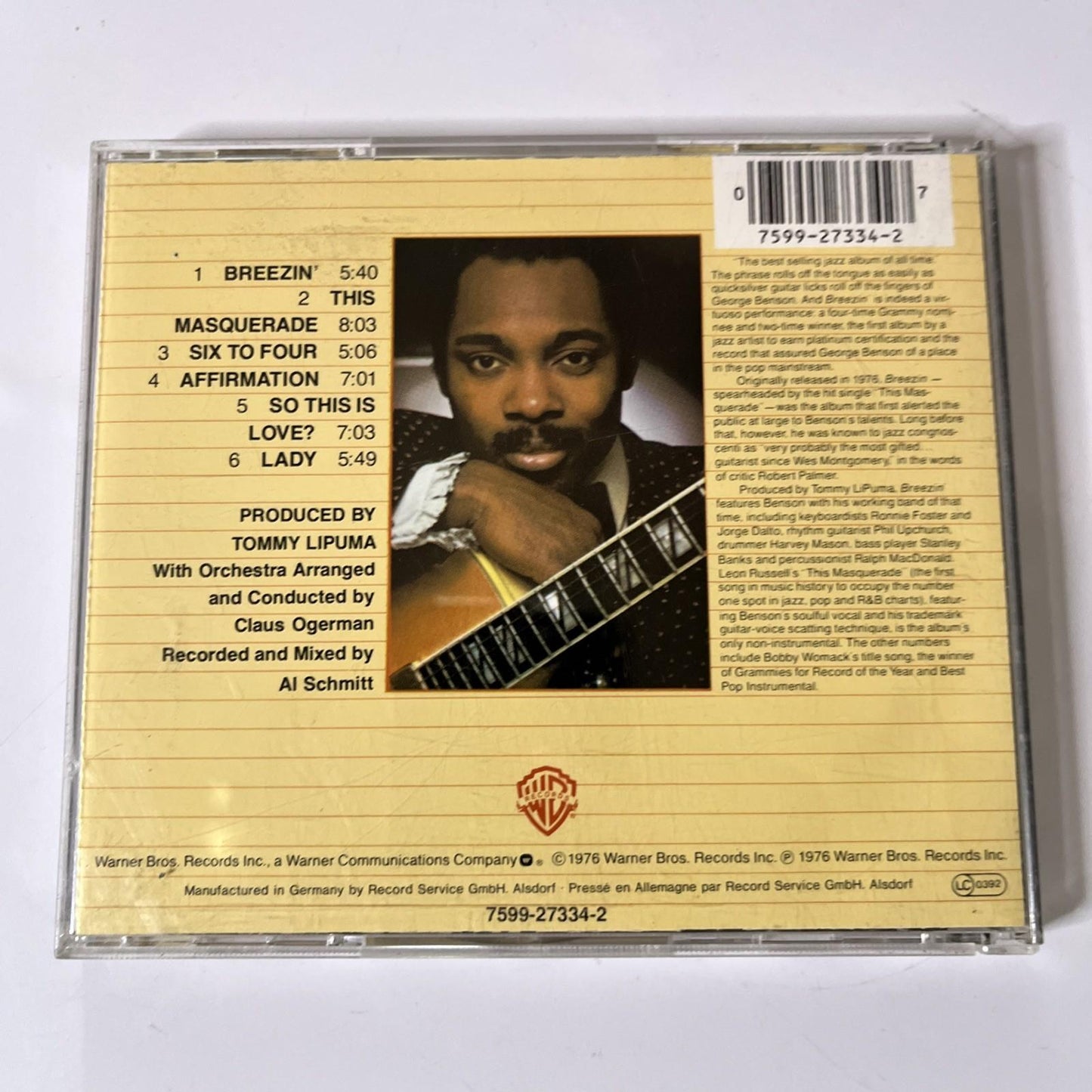 George Benson – Breezin' (CD, 1998) Europe 7599-27334-2