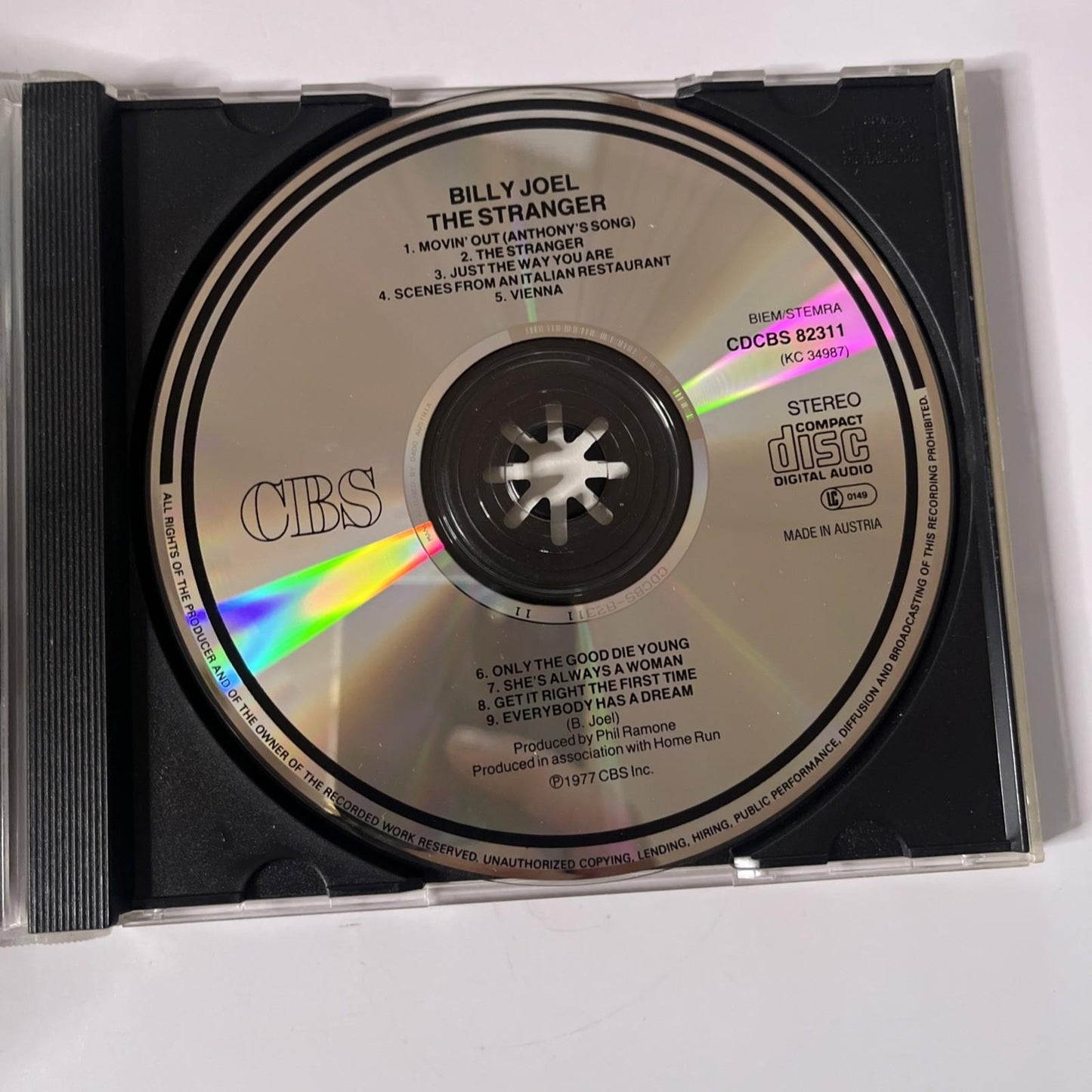 Billy Joel – The Stranger (CD) Australia CDCBS 82311