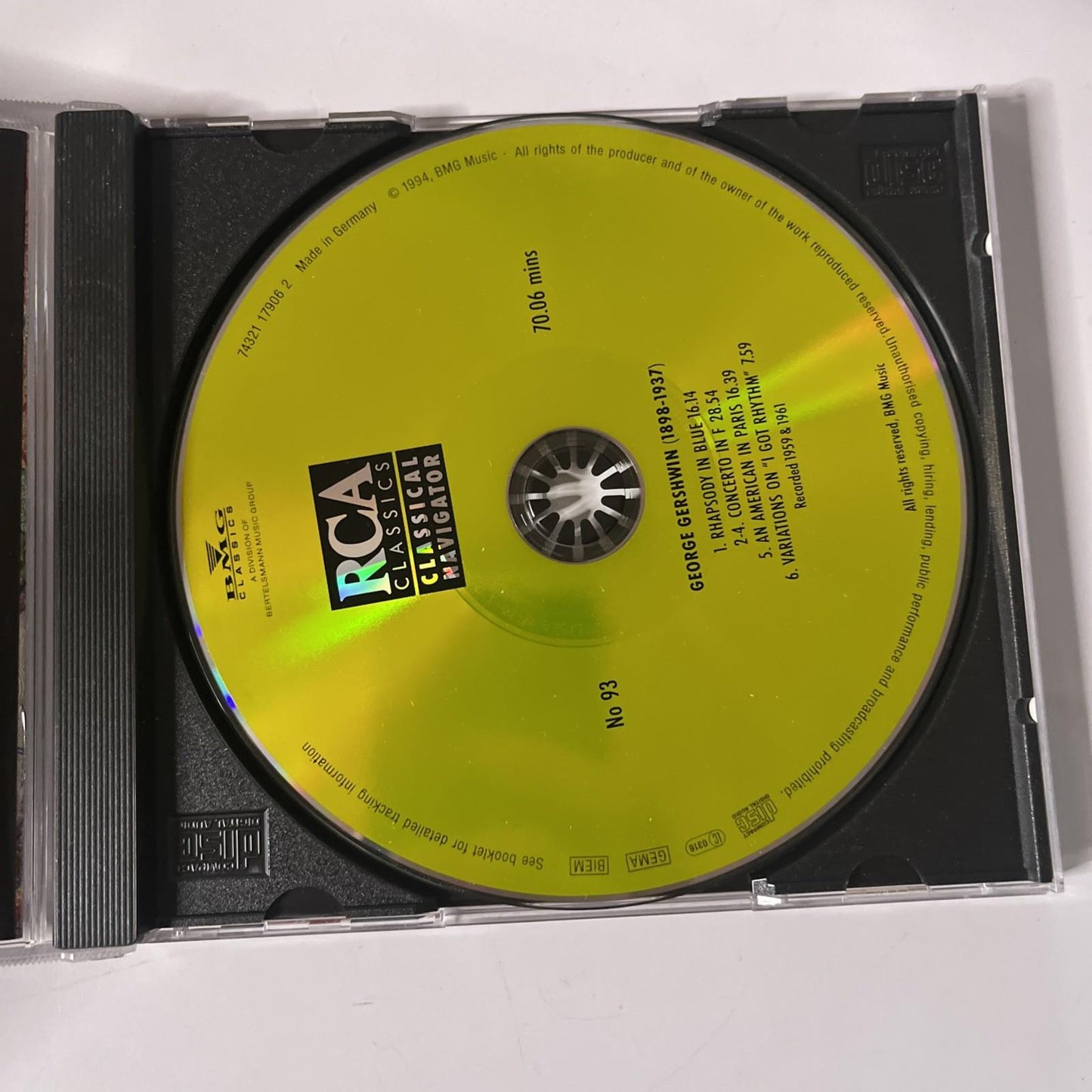 George Gershwin – Rhapsody In Blue & Other Orchestral Works (CD, 1994)