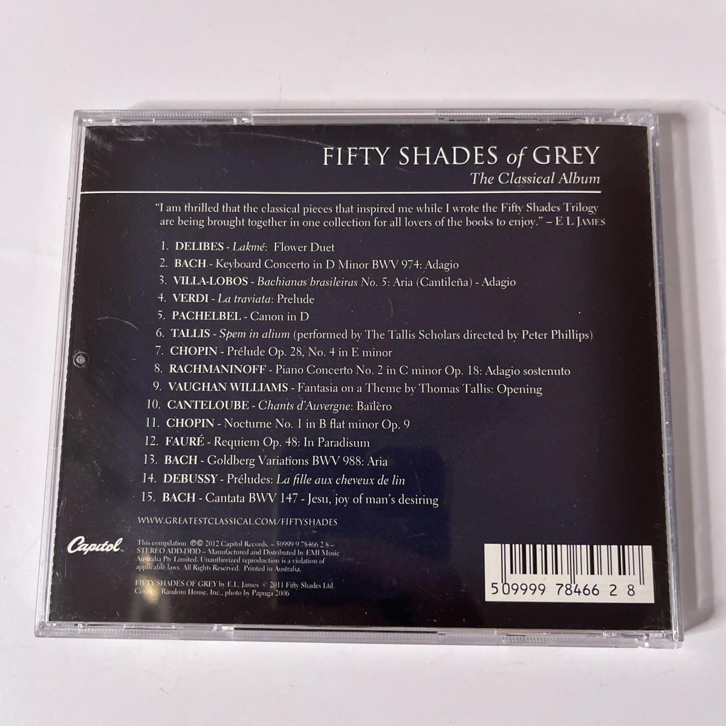 Fifty Shades Of Grey: The Classical Album (CD, 2012) US 509999 78466 2 8