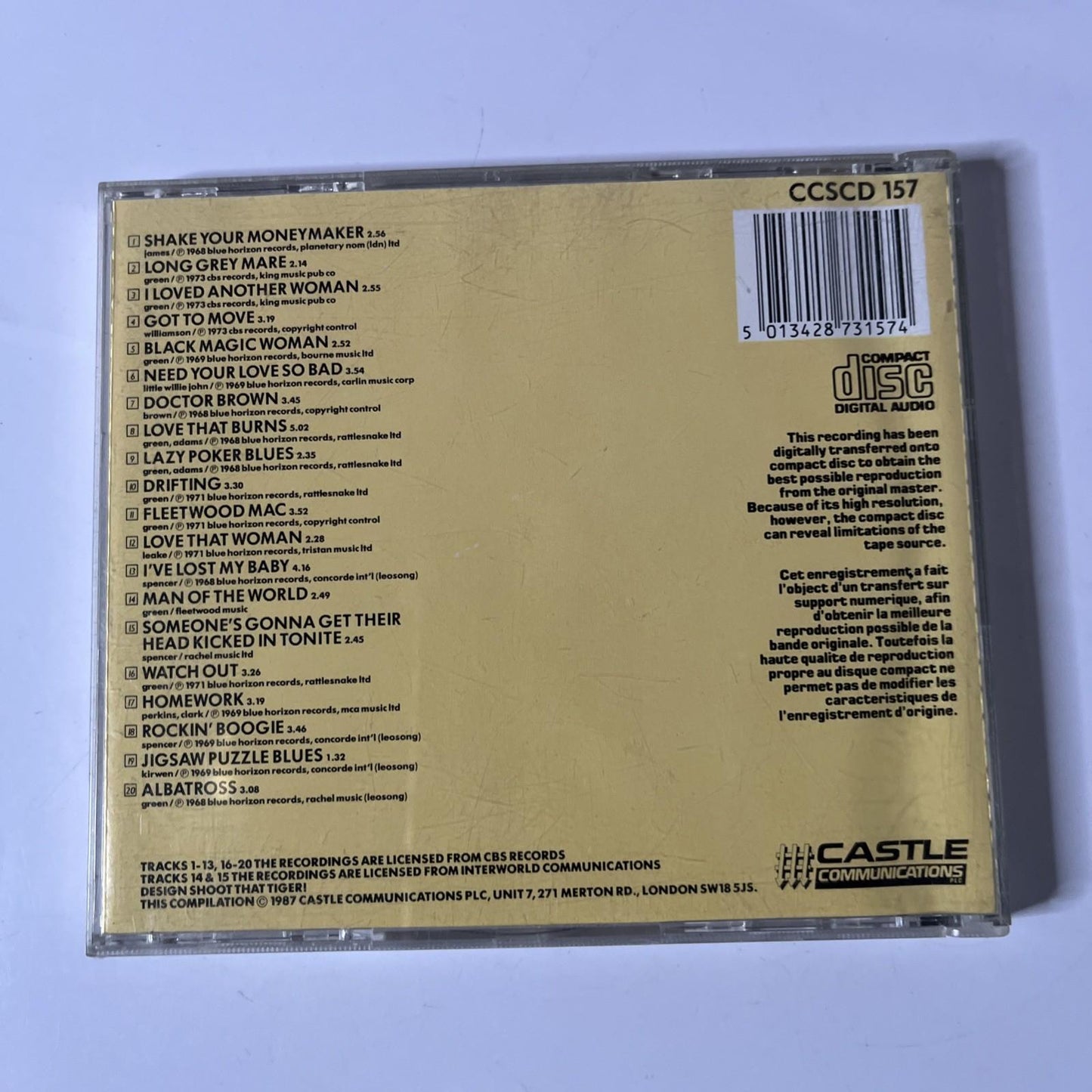 Fleetwood Mac – The Collection (CD, 1987) UK CCSCD 157