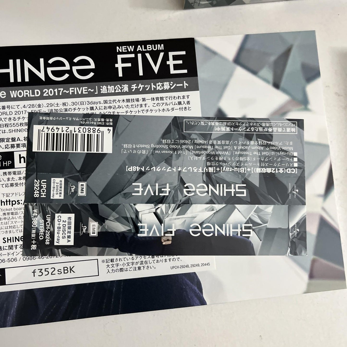 SHINee – Five (CD + Blu-ray, 2017, 2-Disc) Japan Obi UPCH-29248