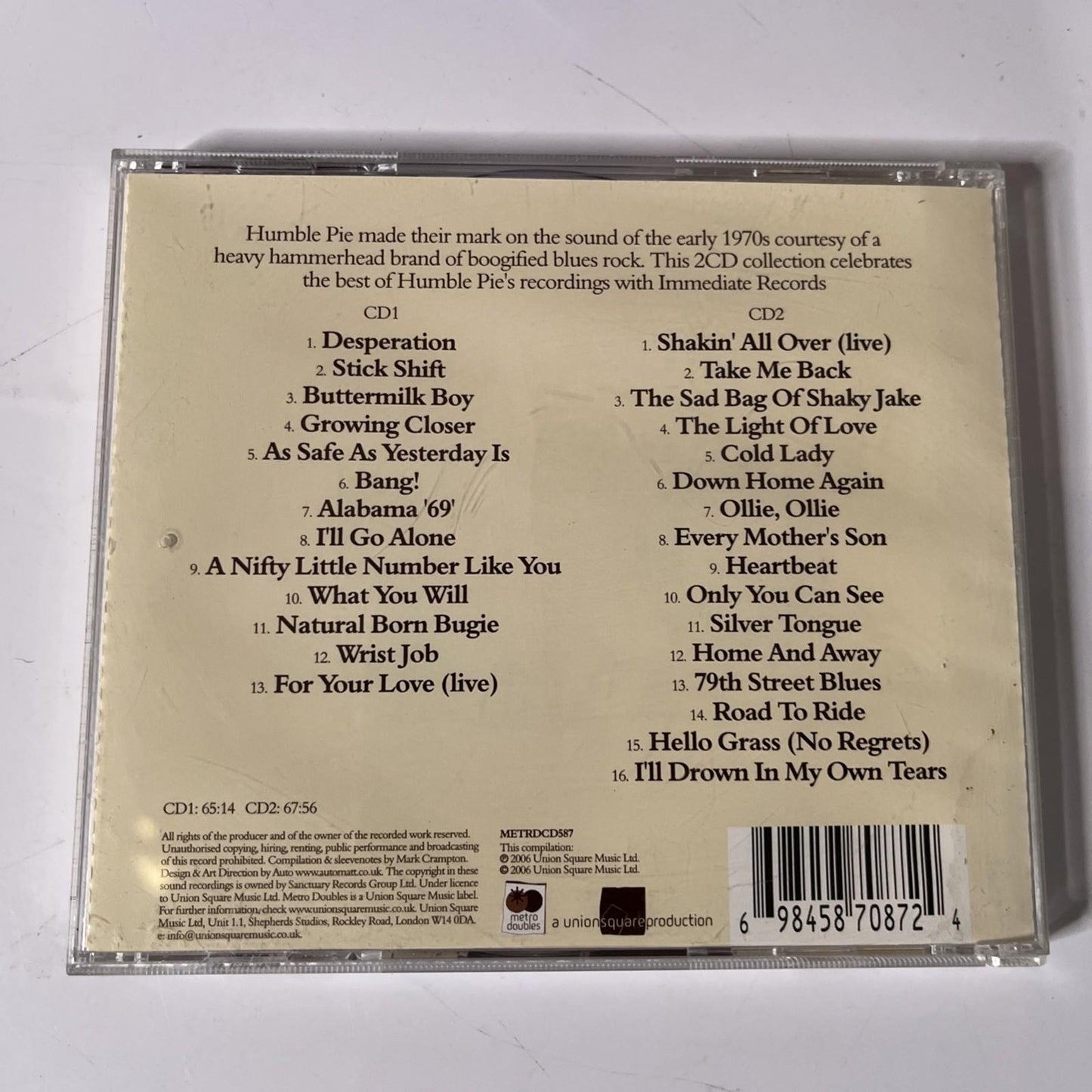 Humble Pie – The Best Of The Immediate Years (CD, 2006, 2-Disc) UK METRDCD587