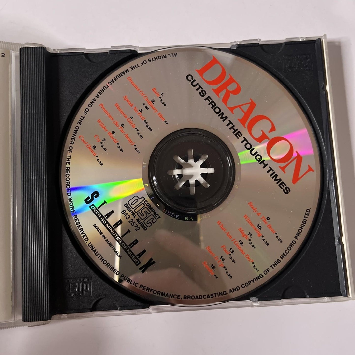 Dragon – Cuts From The Tough Times (CD, 1990) Australasia 843 257-2