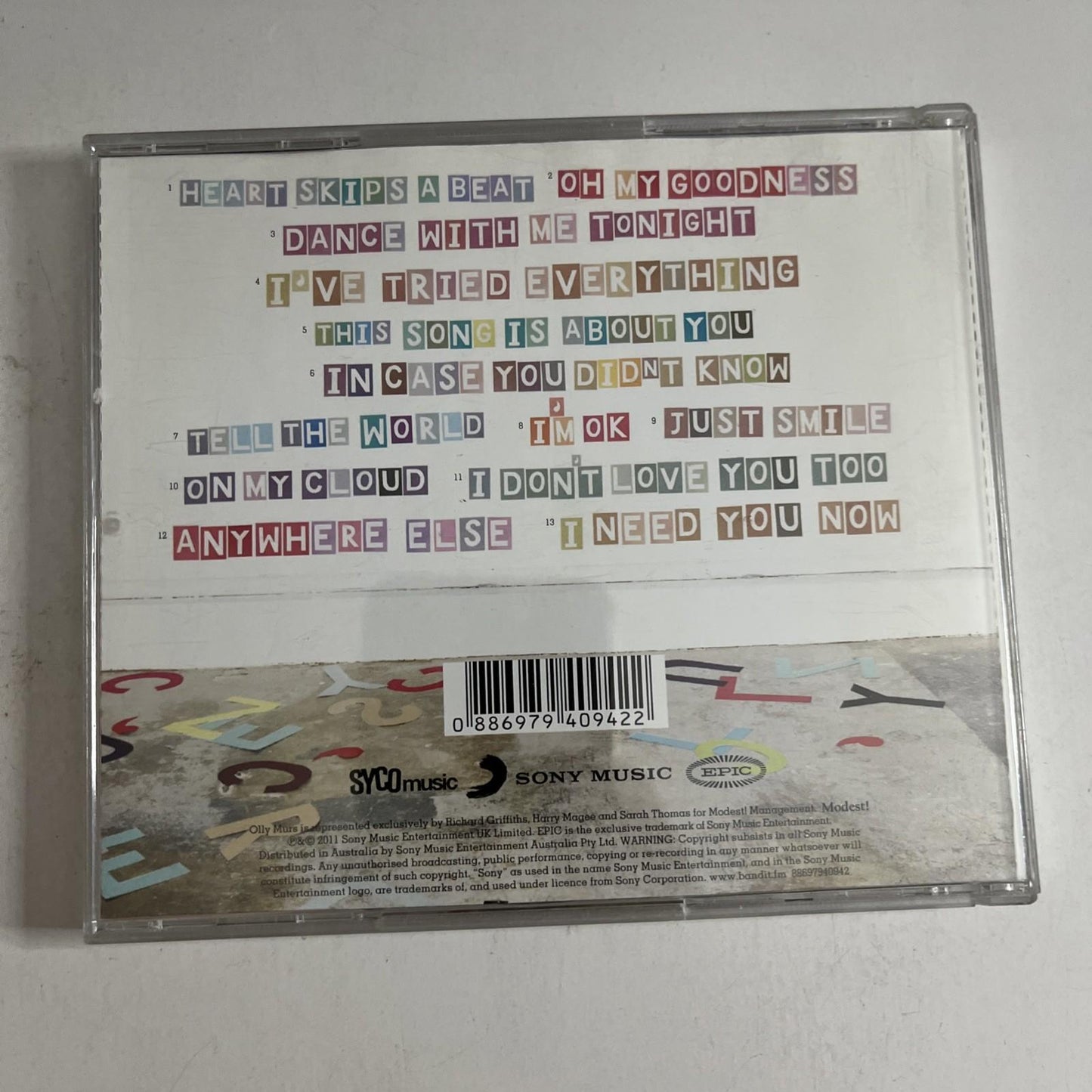 Olly Murs – In Case You Didn't Know (CD, 2011) Australia 88697940942