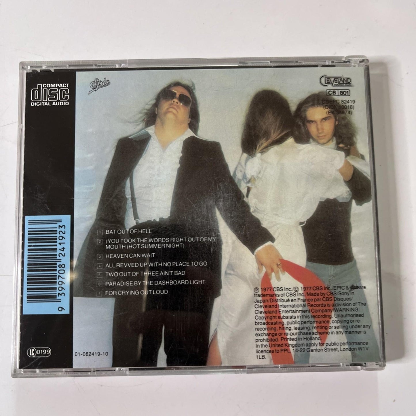 Meat Loaf – Bat Out Of Hell (CD, 1987)  Australia CDEPC 82419