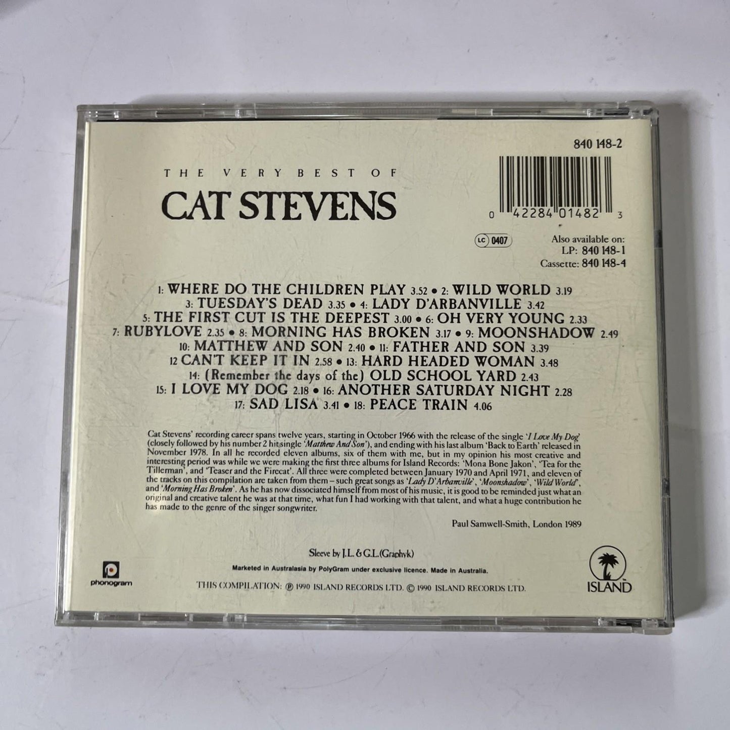 Cat Stevens – The Very Best Of Cat Stevens (CD, 1990) Australasia 840 148-2