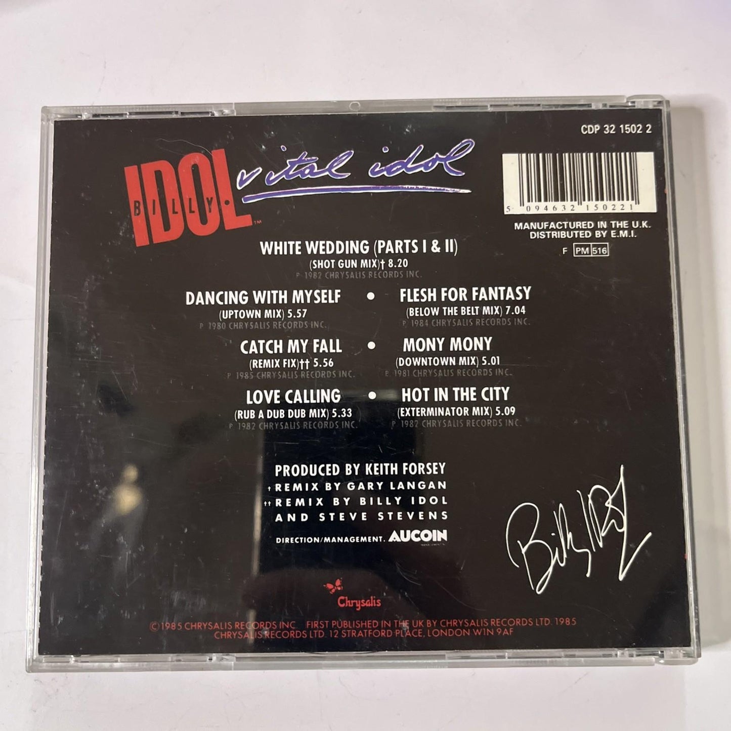Billy Idol – Vital Idol (CD, 1985) UK CDP 32 1502 2