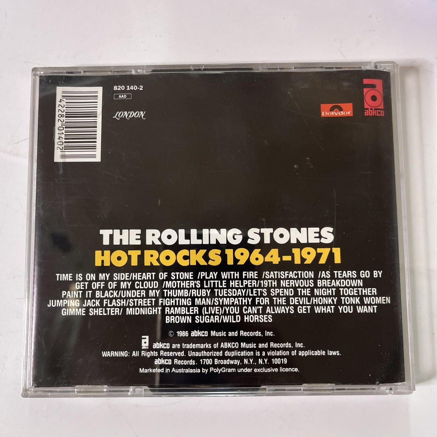 The Rolling Stones – Hot Rocks 1964-1971 (CD, 1990, 2-Disc) Australasia