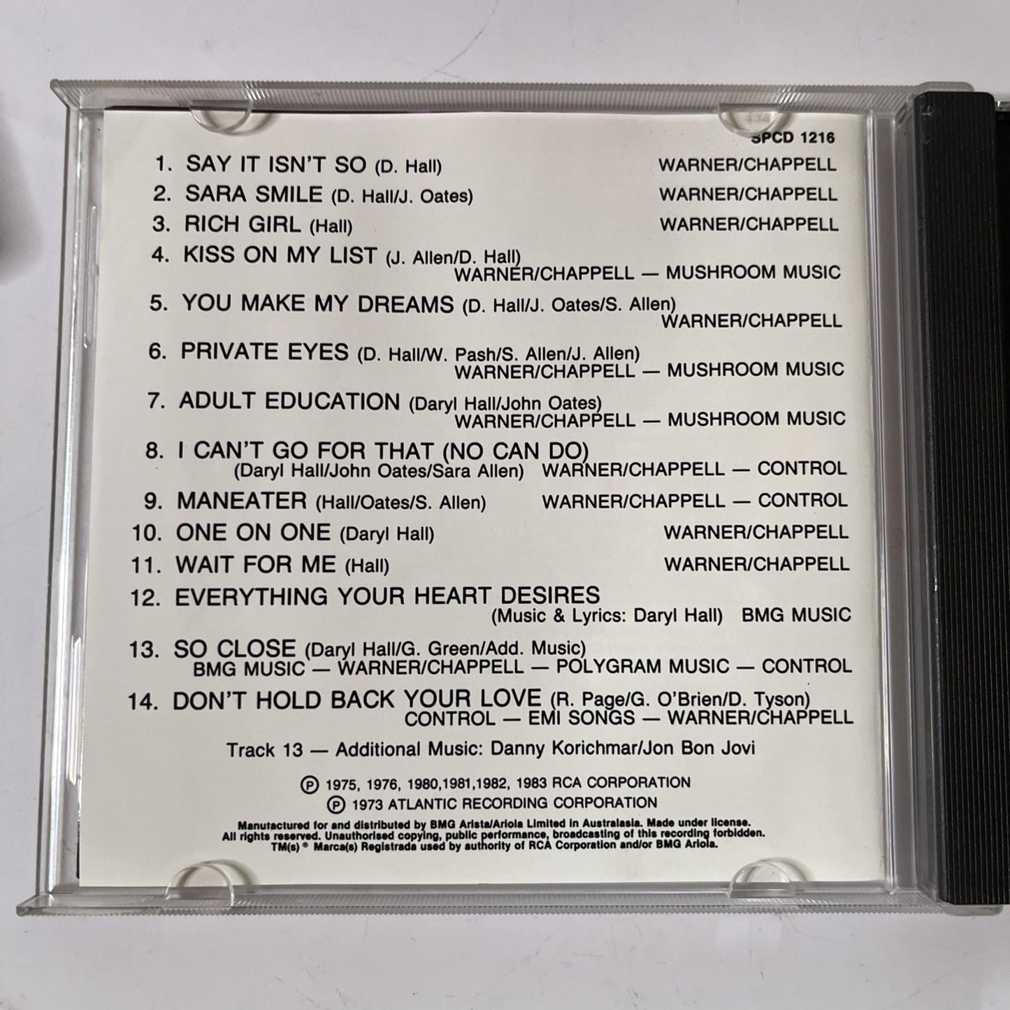 Daryl Hall & John Oates – The Best Of (CD) SPCD 1216