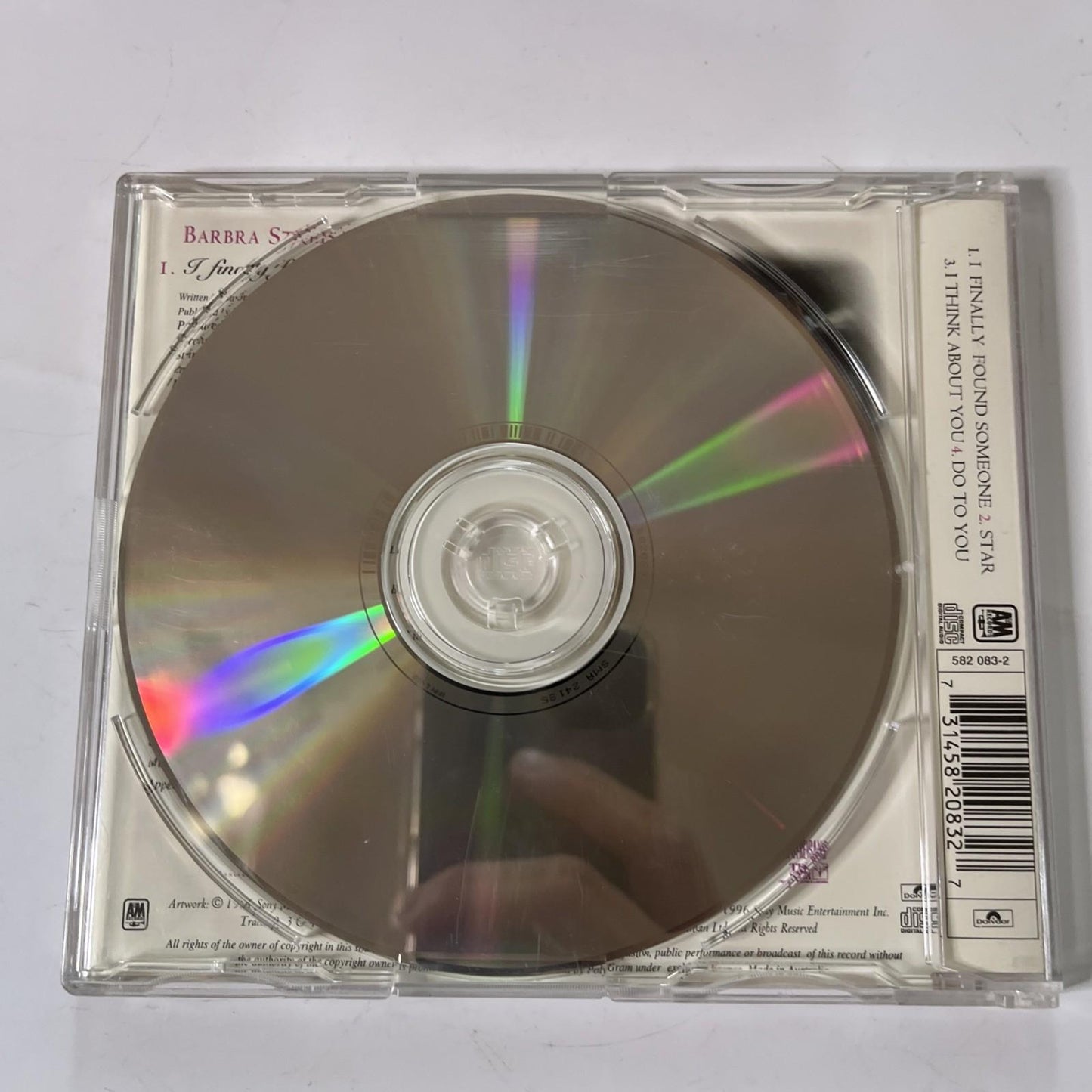 Barbra Streisand, Bryan Adams – I Finally Found Someone (CD, 1996) Single