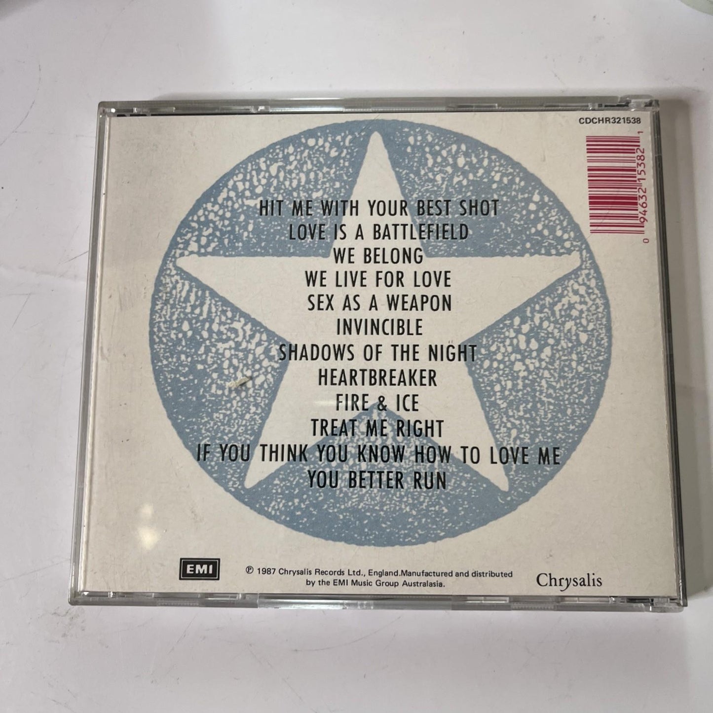 Pat Benatar – Best Shots (CD, 1987) Australia CDCHR321538